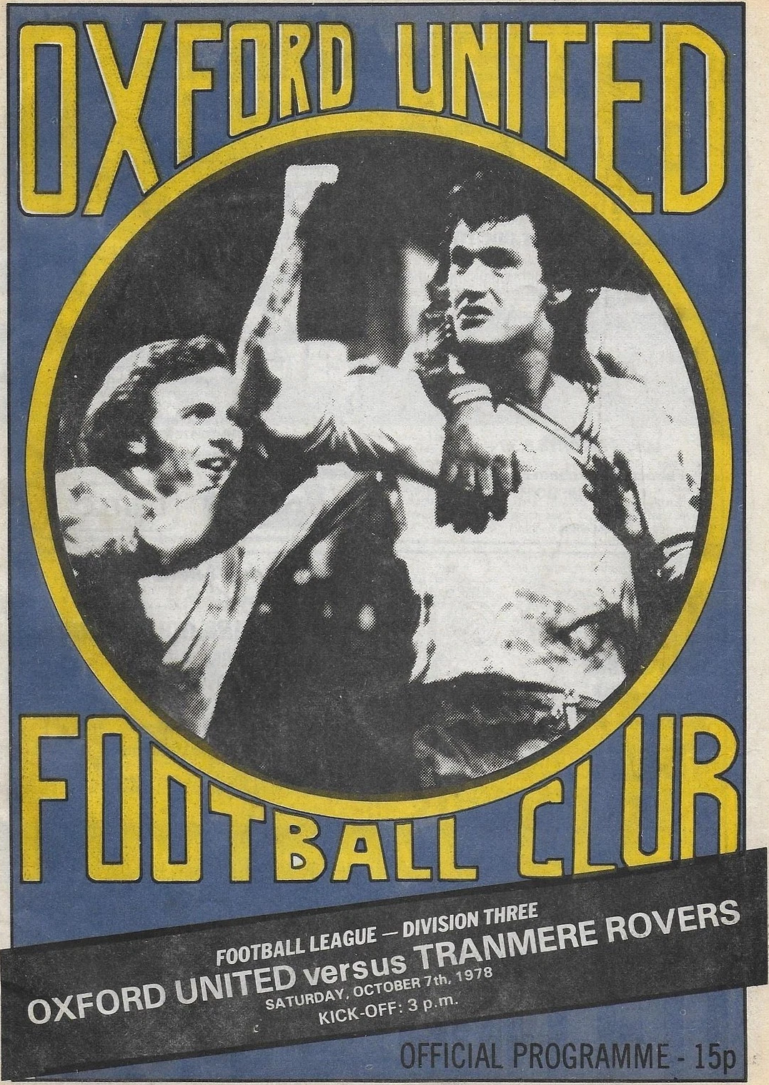 Oxford United v Tranmere Rovers match programme