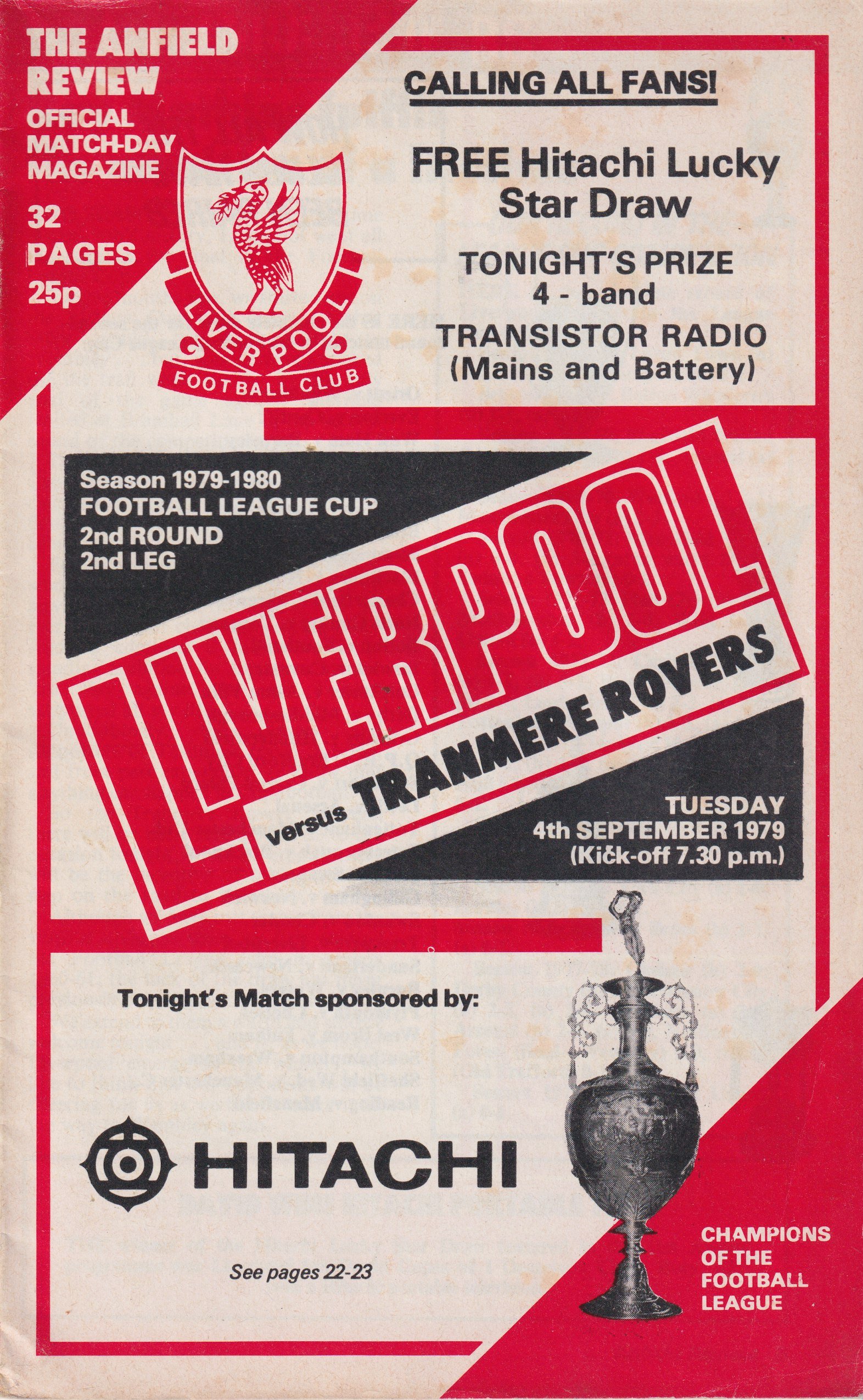 Liverpool v Tranmere Rovers match programme