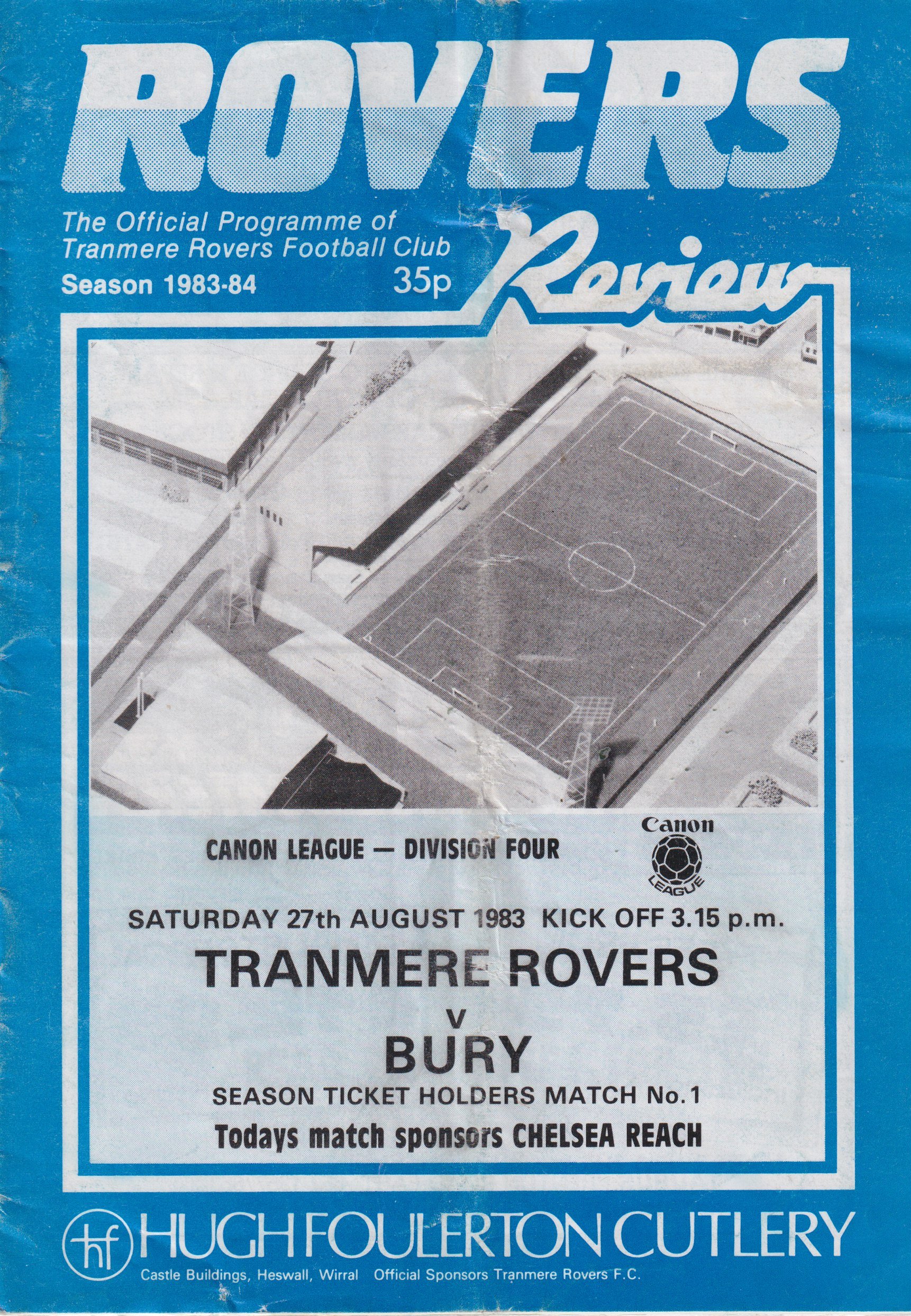 Tranmere Rovers v Bury match programme