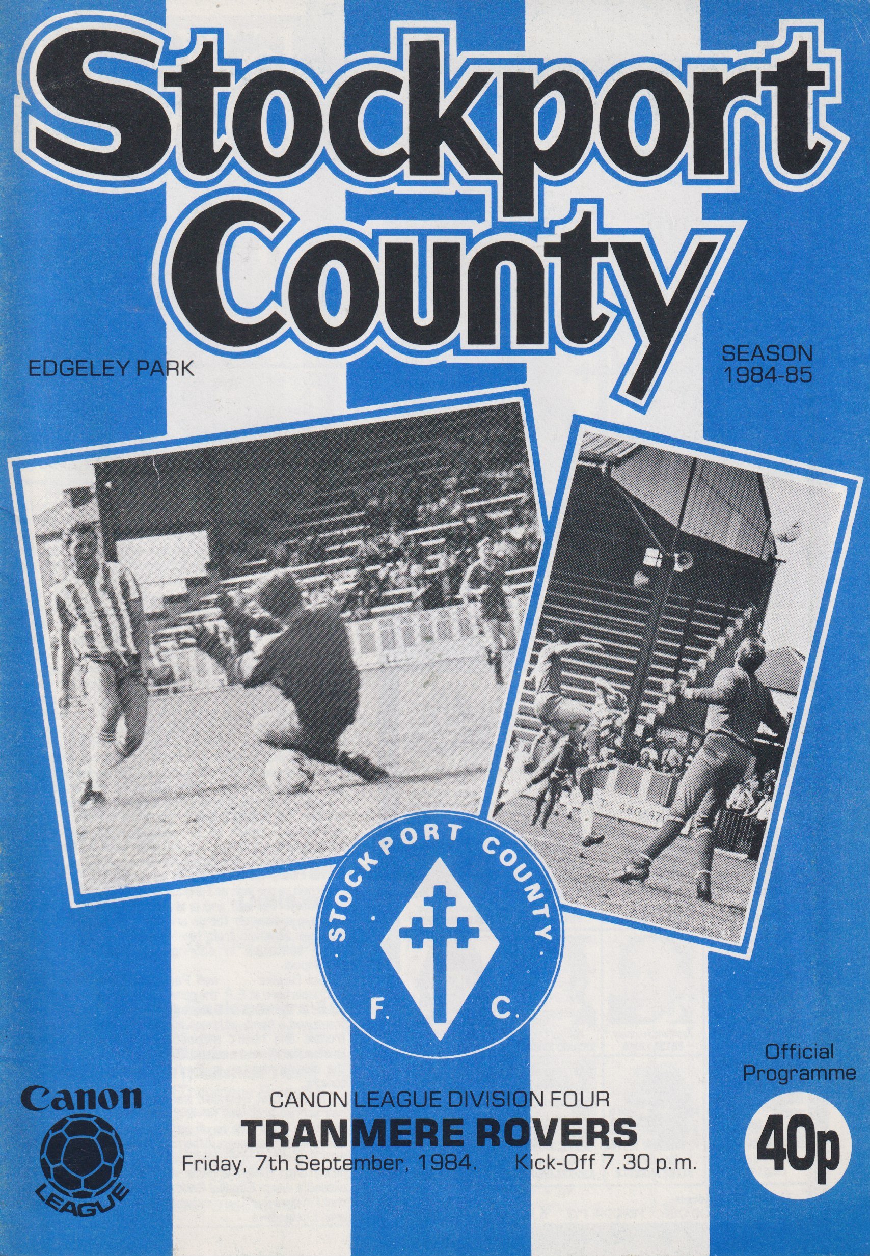 Stockport County v Tranmere Rovers match programme