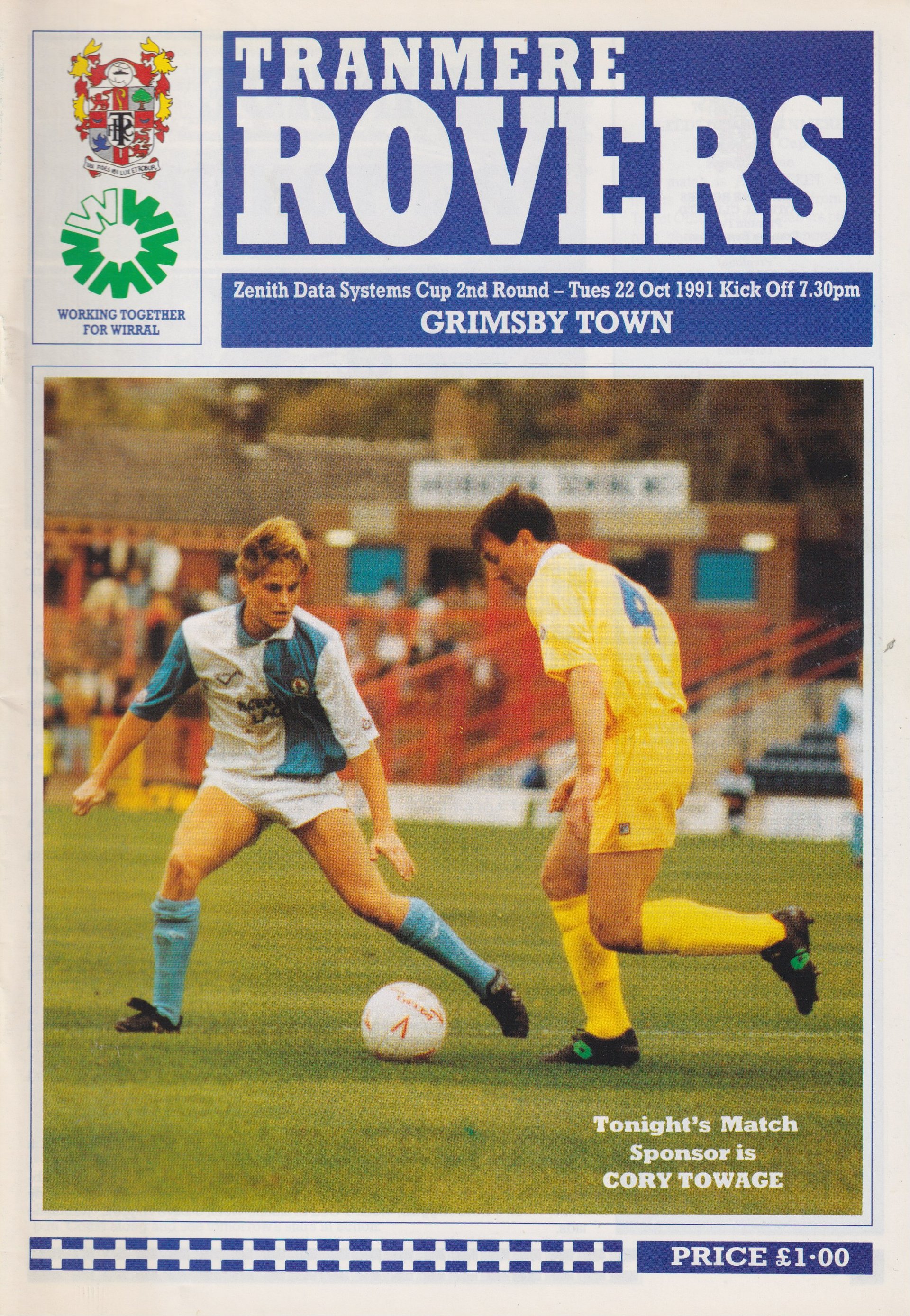 Tranmere Rovers v Grimsby Town match programme