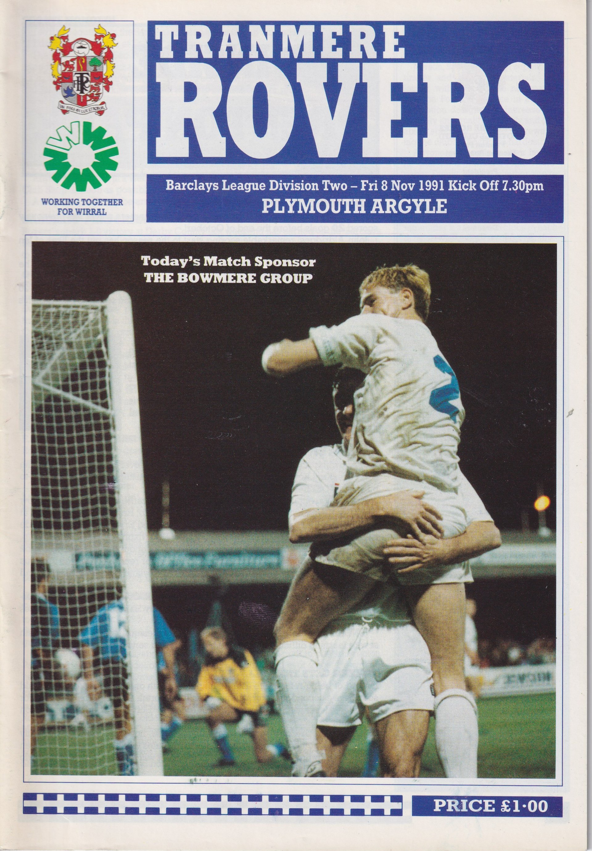 Tranmere Rovers v Plymouth Argyle match programme