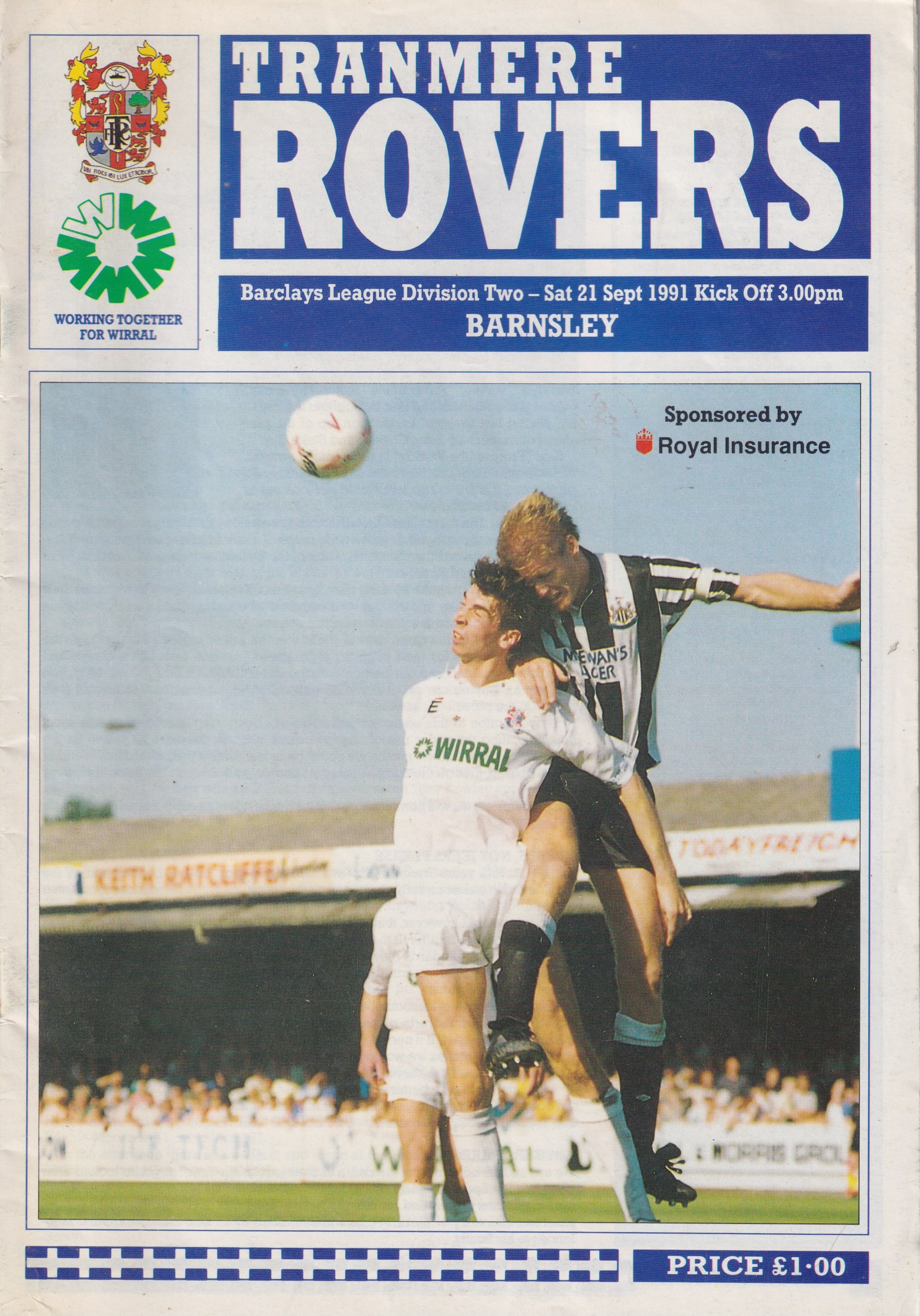 Tranmere Rovers v Barnsley match programme