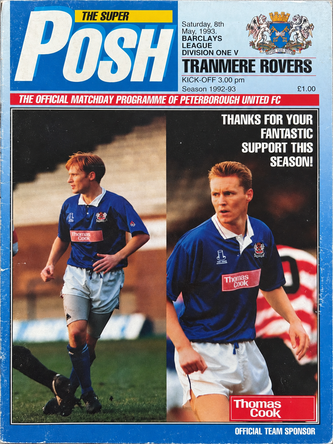 Peterborough United v Tranmere Rovers match programme