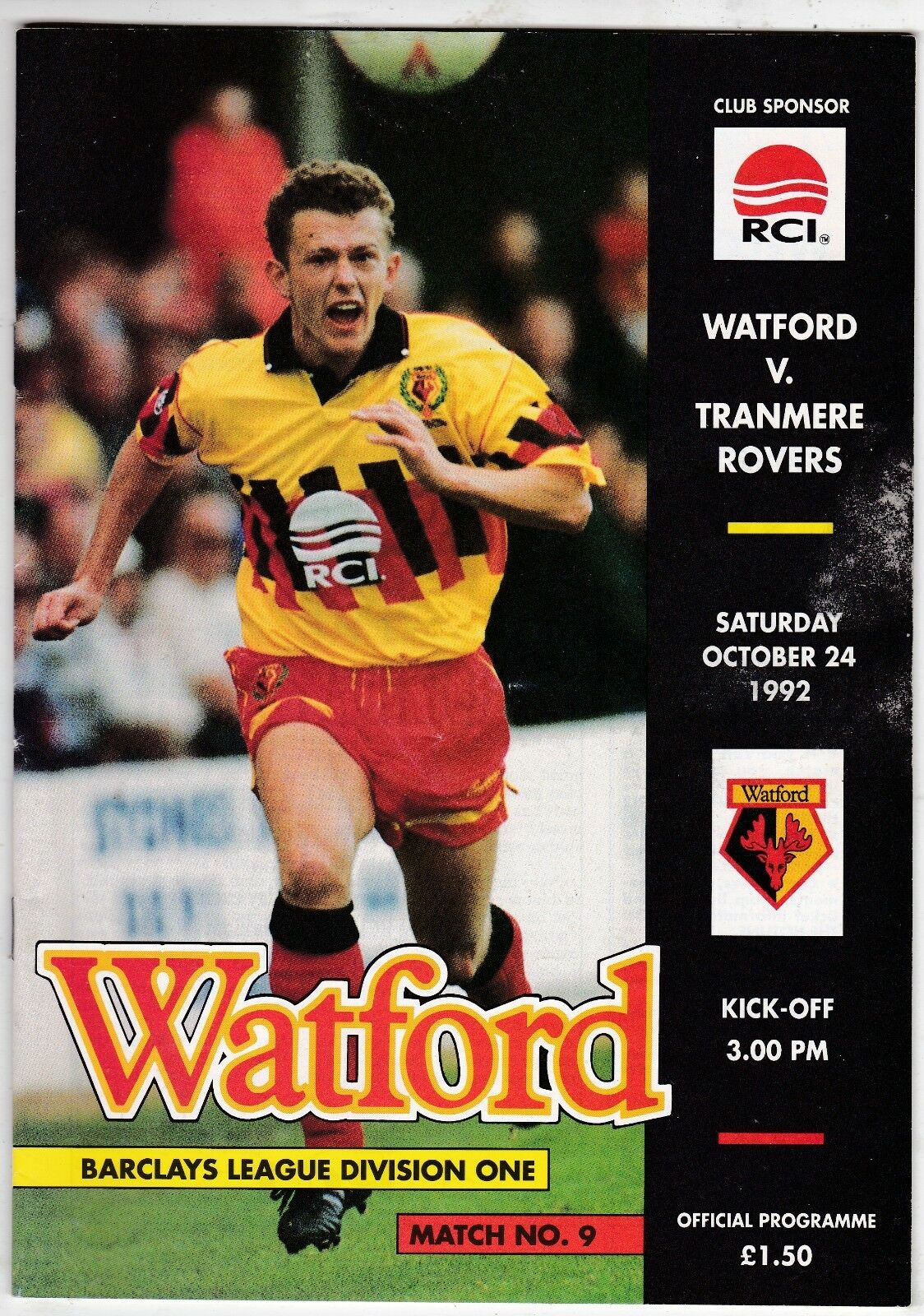 Watford v Tranmere Rovers match programme