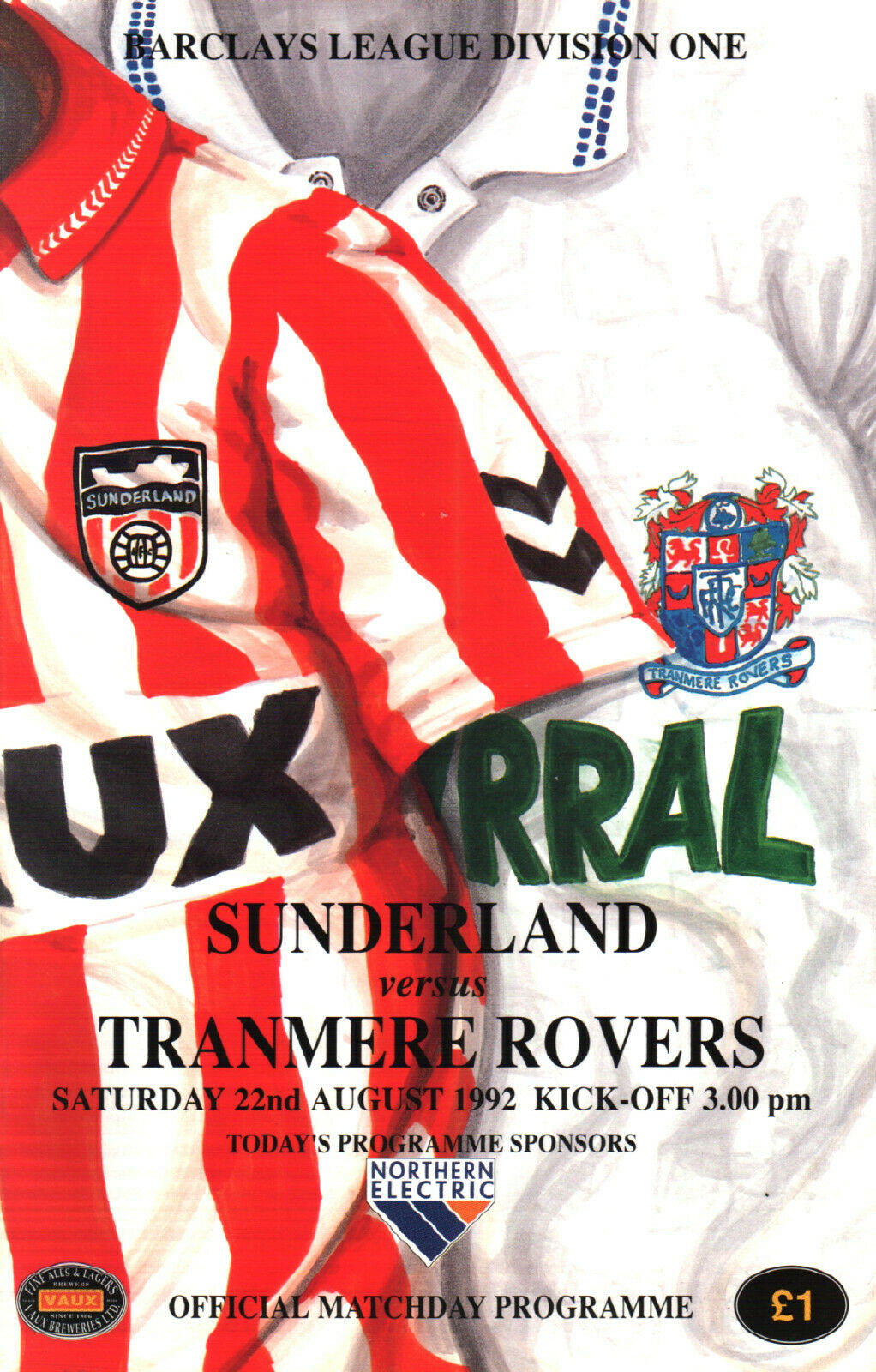 Sunderland v Tranmere Rovers match programme