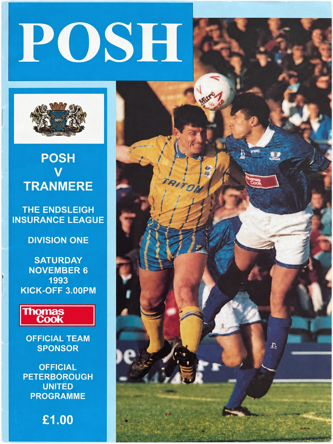 Peterborough United v Tranmere Rovers match programme