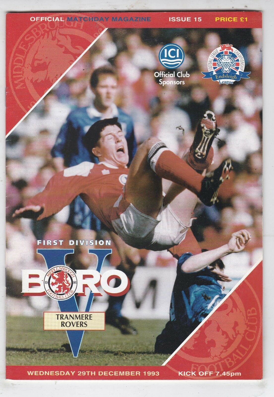 Middlesbrough v Tranmere Rovers match programme