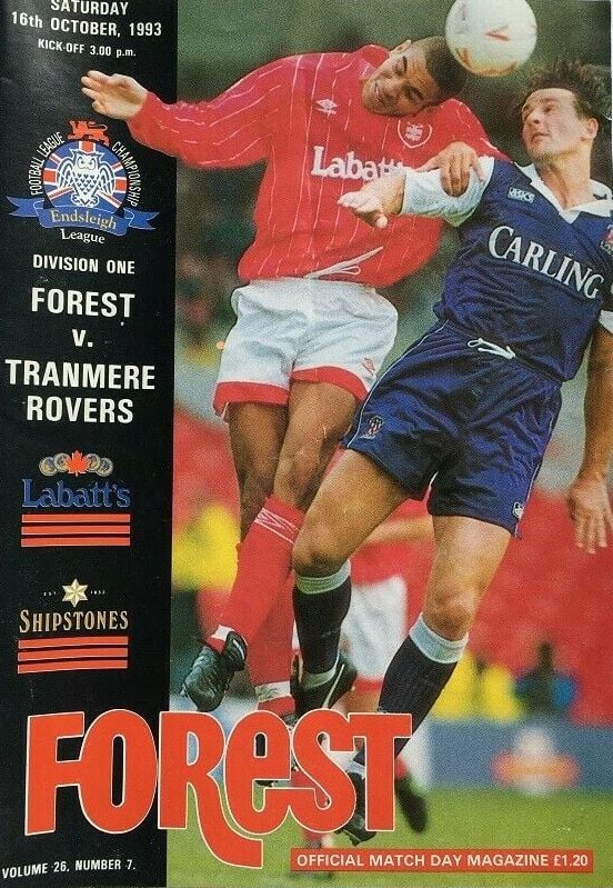 Nottingham Forest v Tranmere Rovers match programme