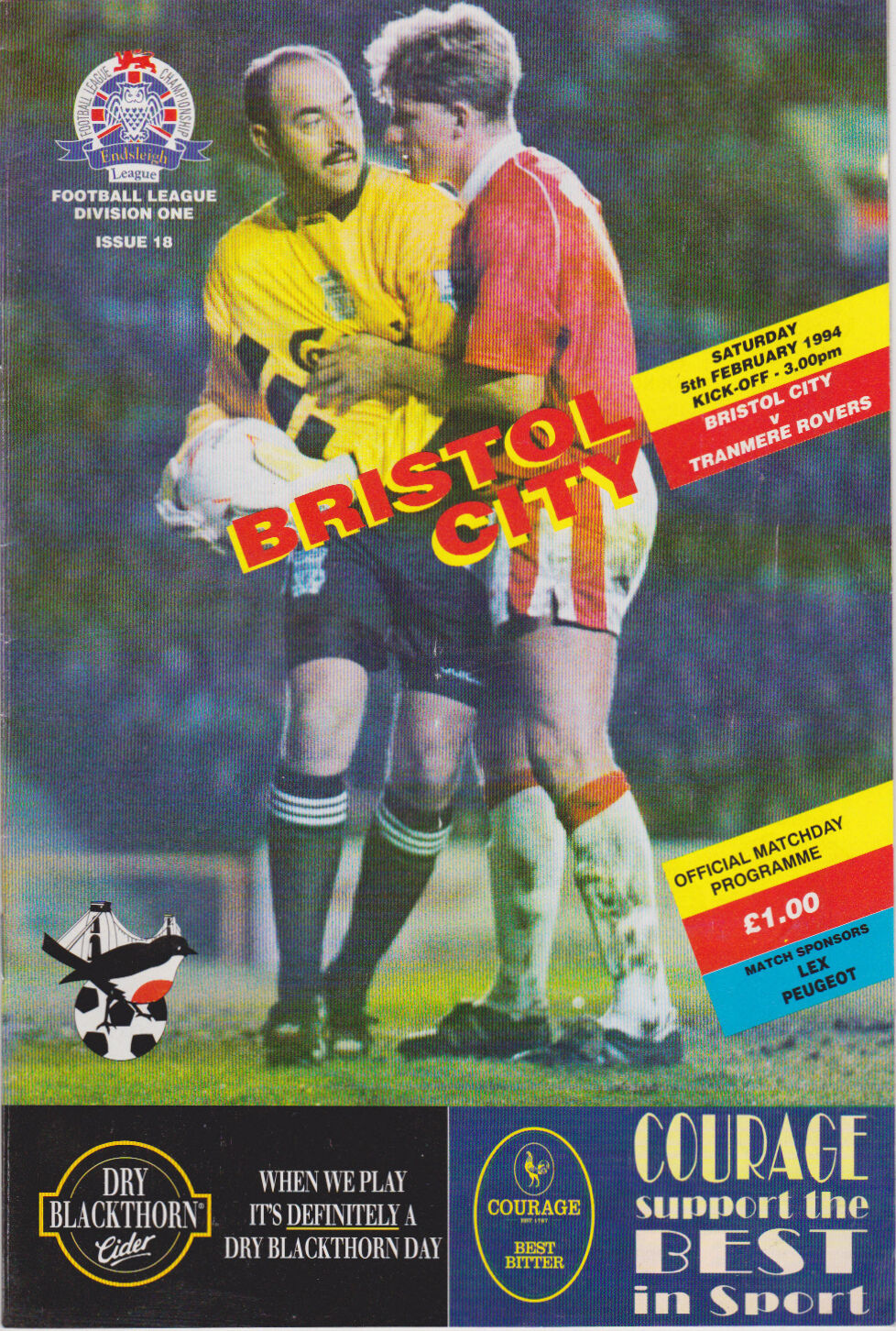Bristol City v Tranmere Rovers match programme