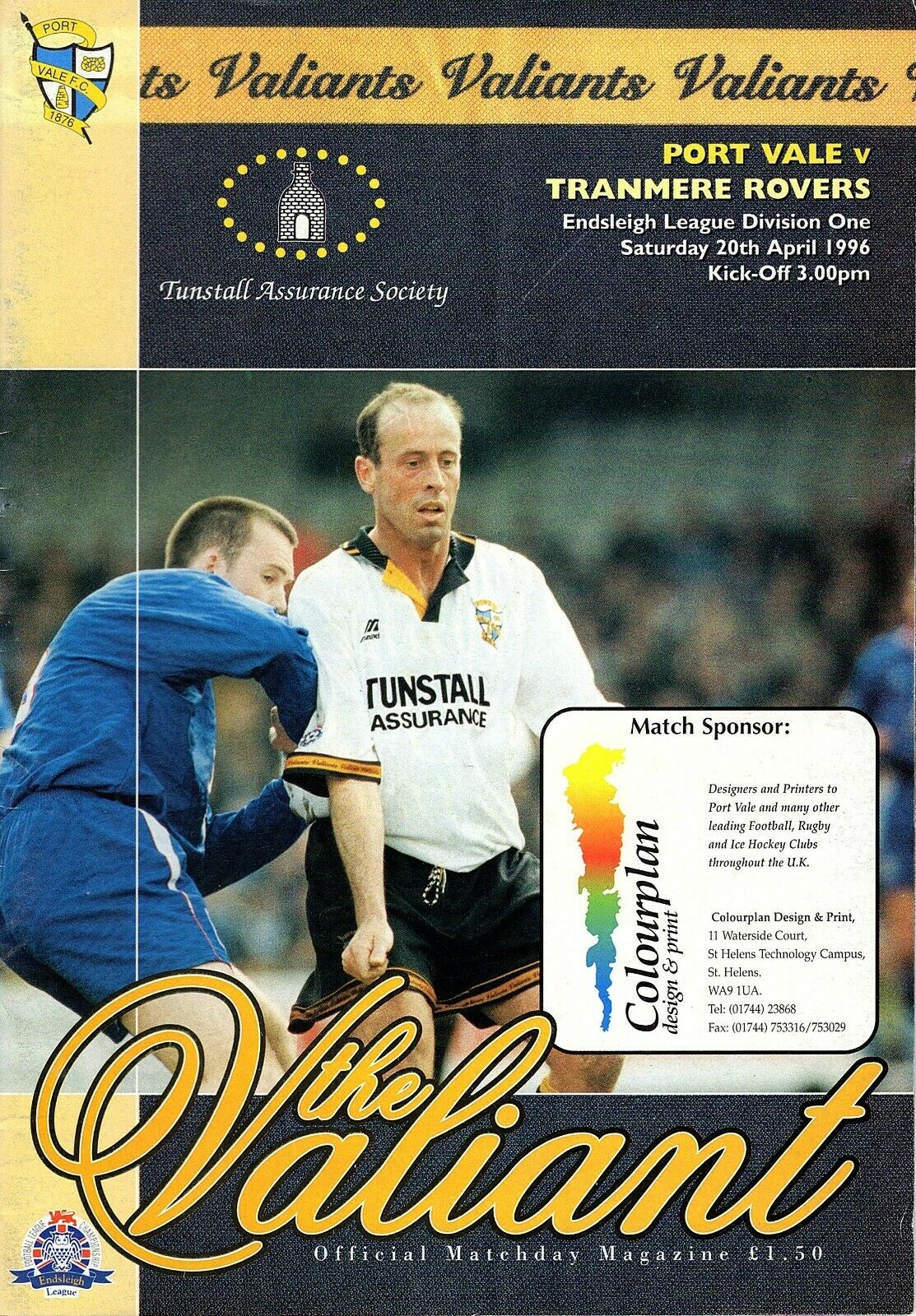 Port Vale v Tranmere Rovers match programme