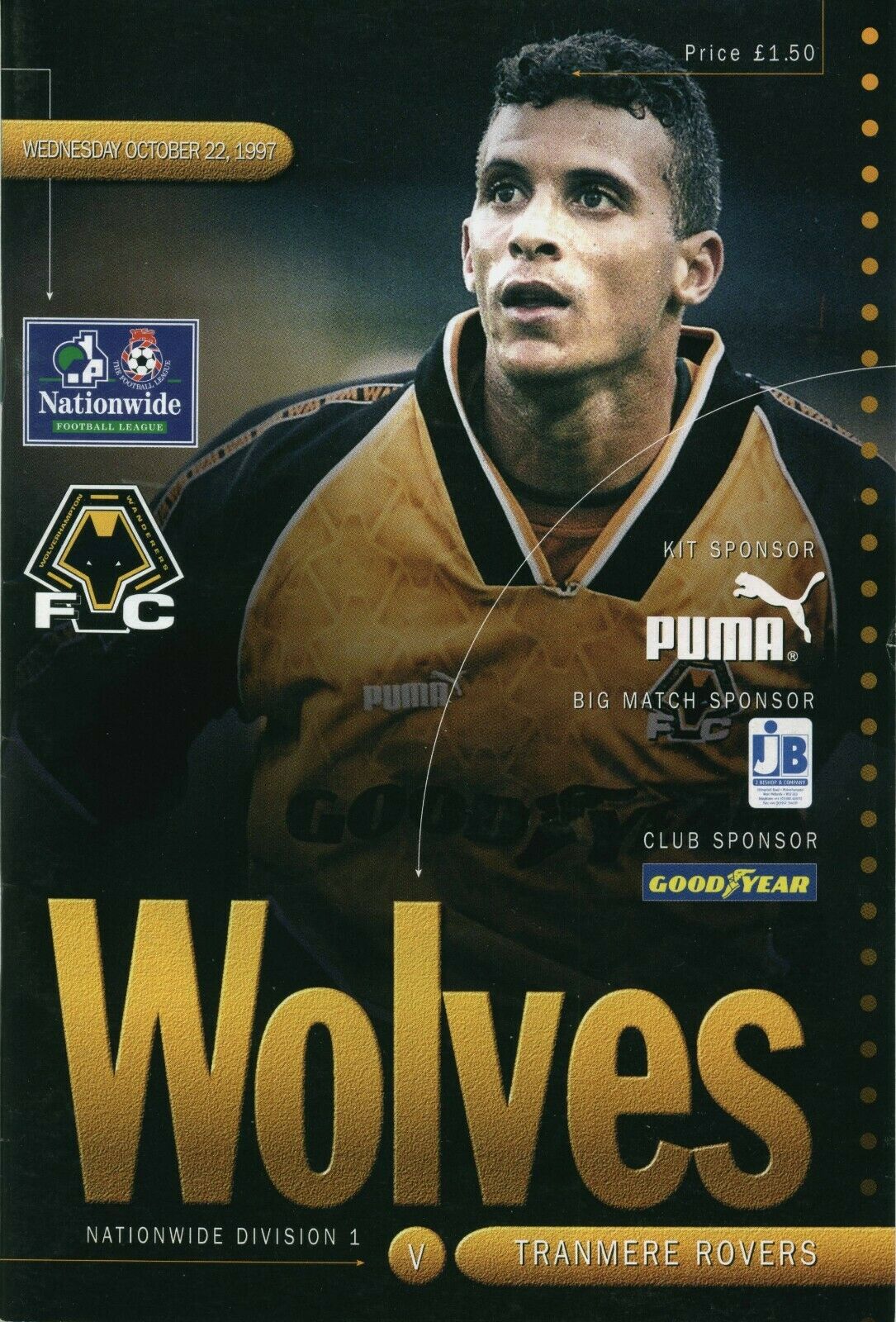Wolverhampton Wanderers v Tranmere Rovers match programme