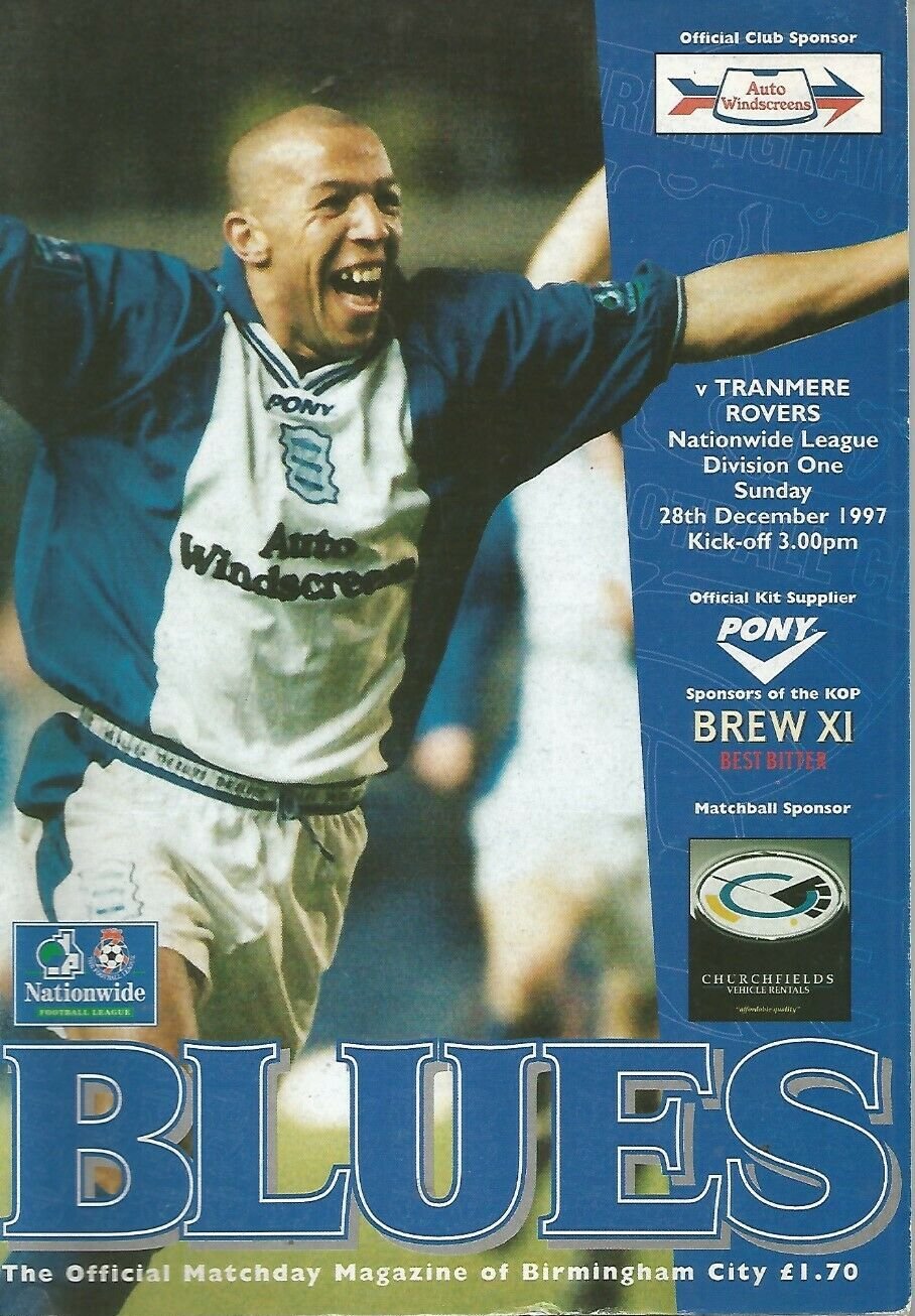 Birmingham City v Tranmere Rovers match programme