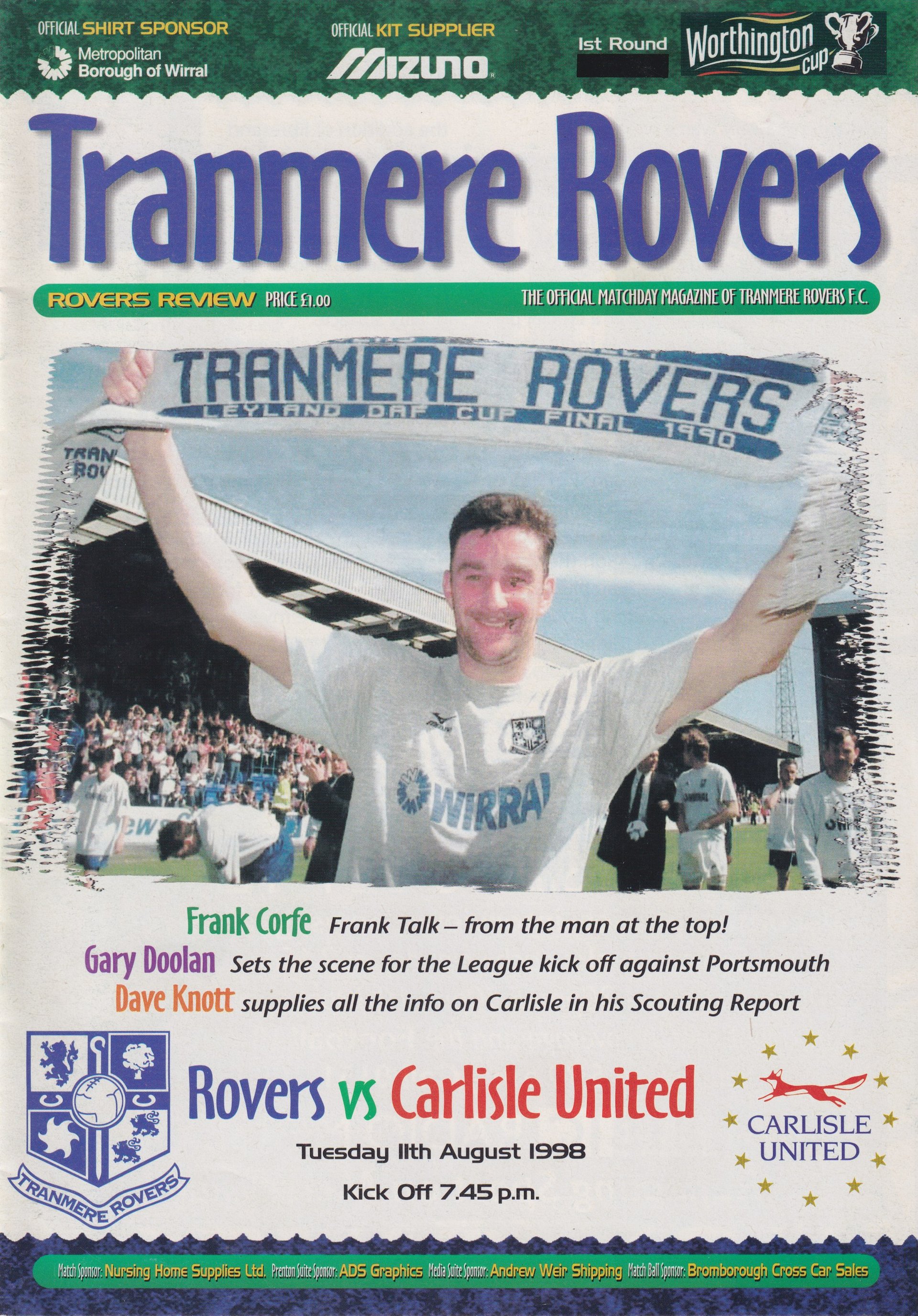 Tranmere Rovers v Carlisle United match programme