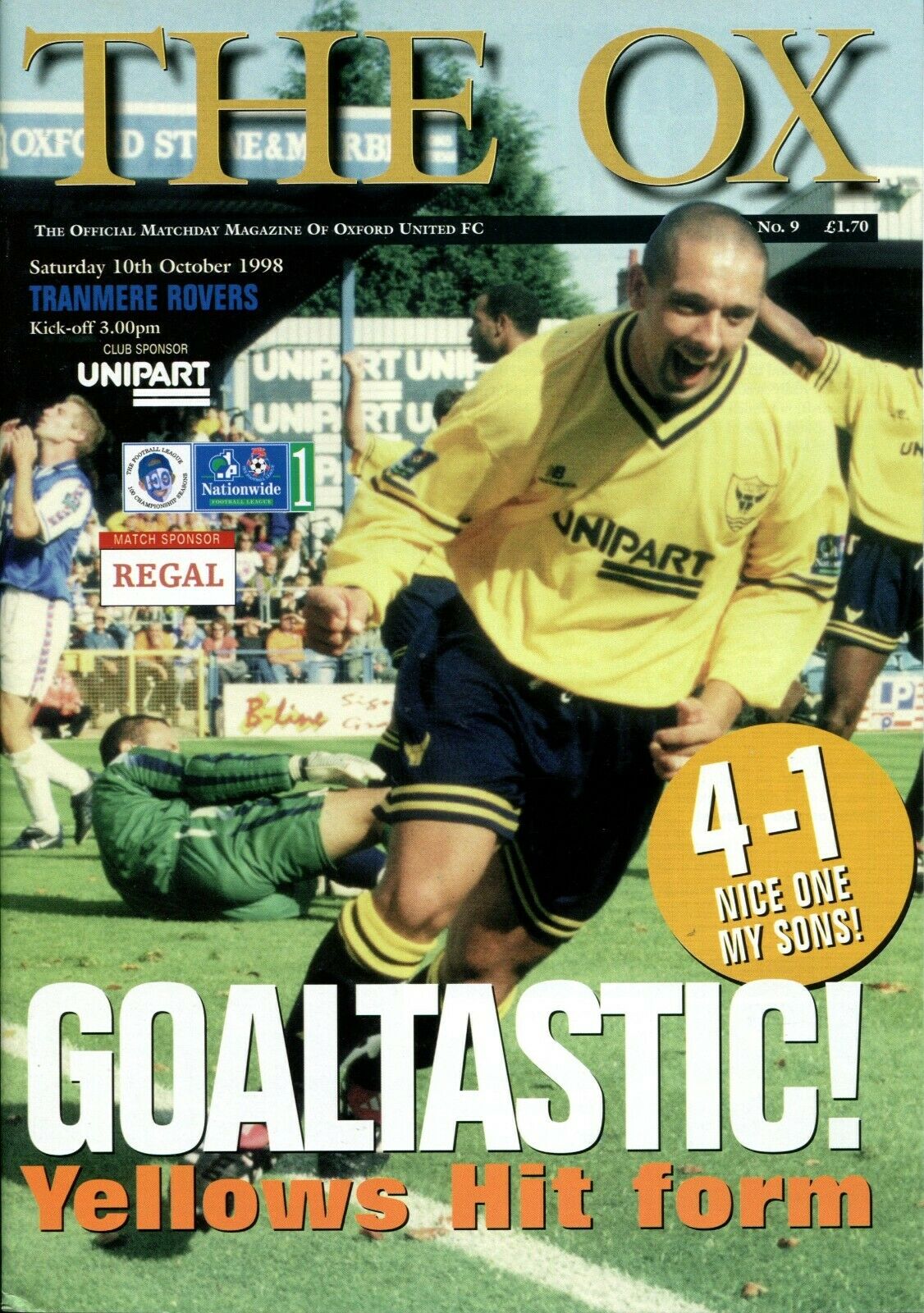 Oxford United v Tranmere Rovers match programme