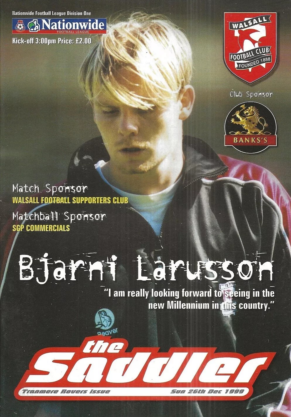 Walsall v Tranmere Rovers match programme