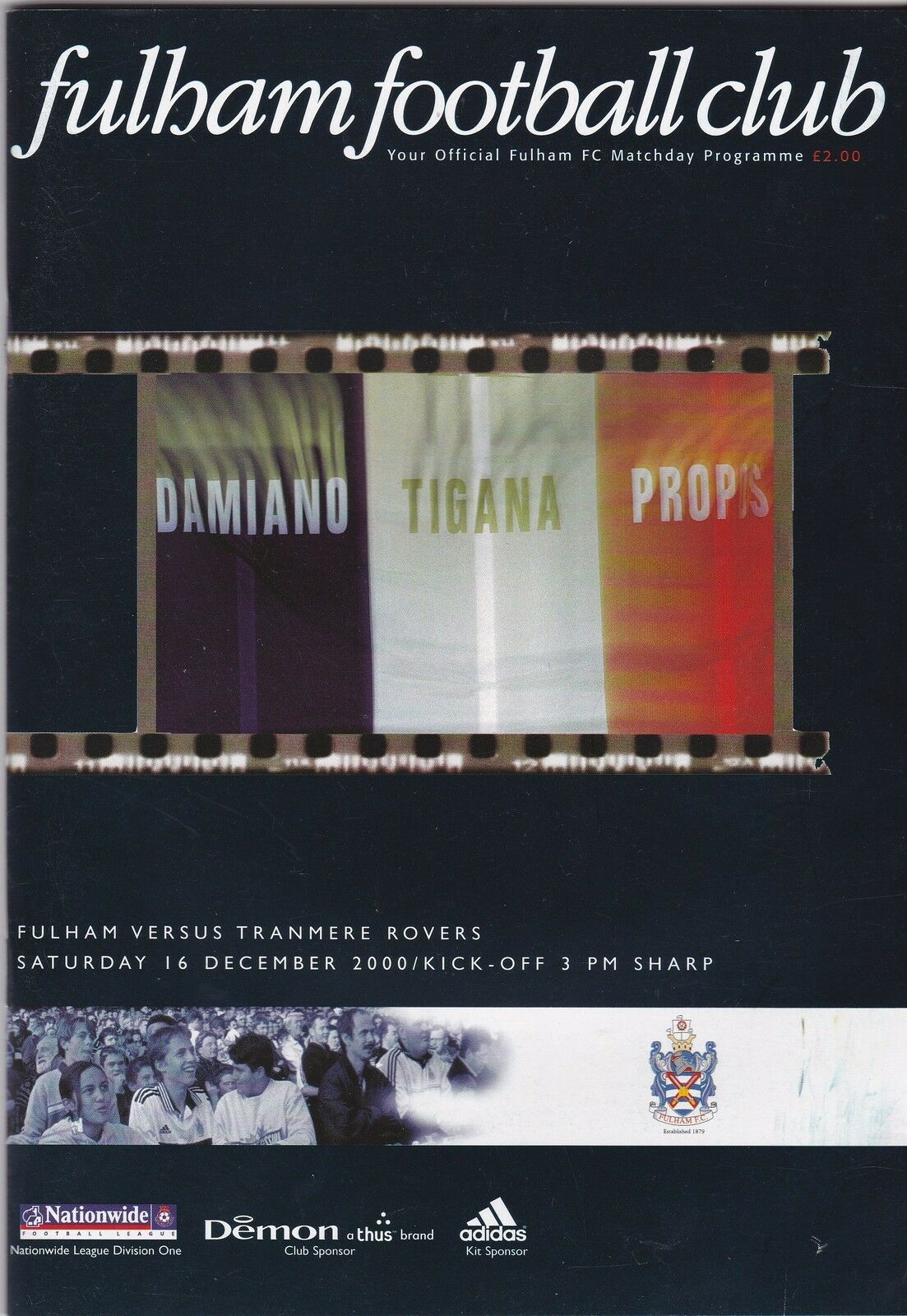 Fulham v Tranmere Rovers match programme