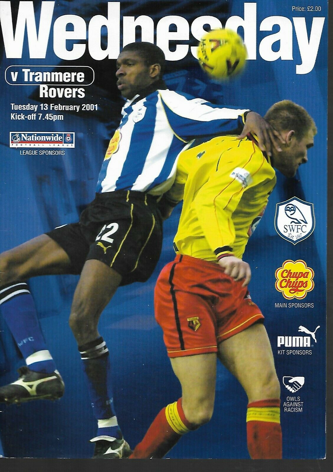 Sheffield Wednesday v Tranmere Rovers match programme
