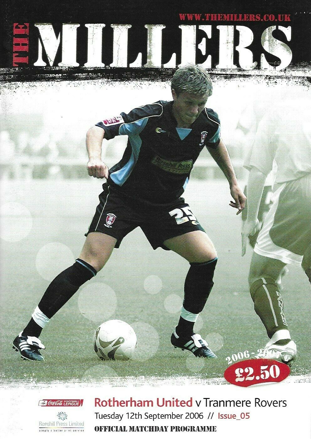 Rotherham United v Tranmere Rovers match programme