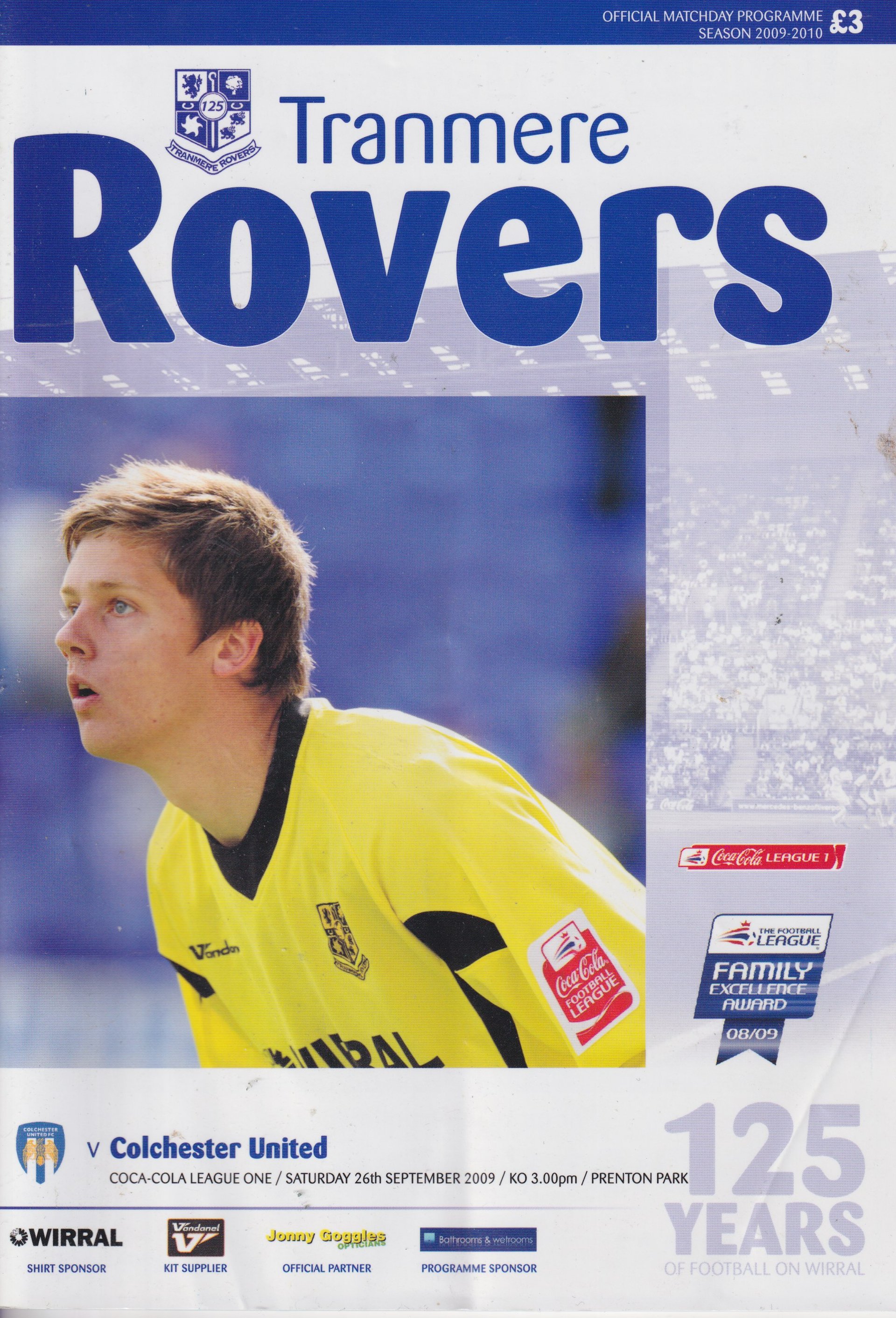 Tranmere Rovers v Colchester United match programme