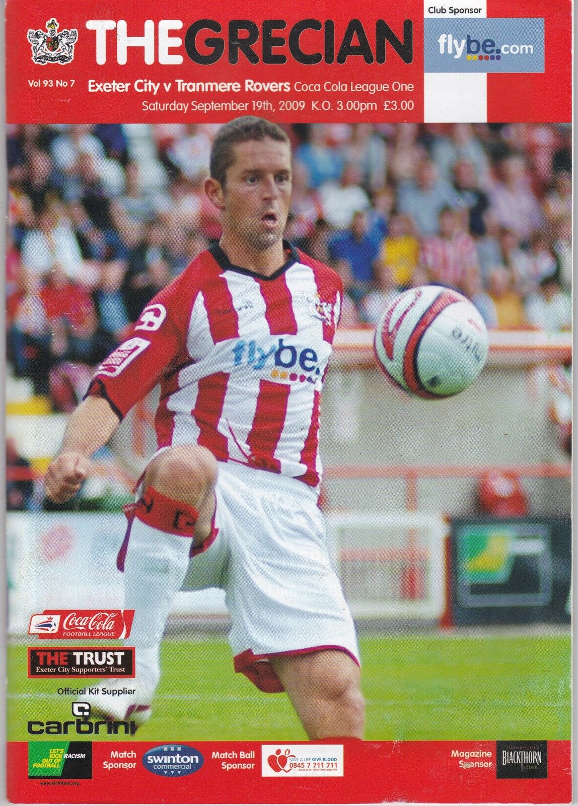 Exeter City v Tranmere Rovers match programme