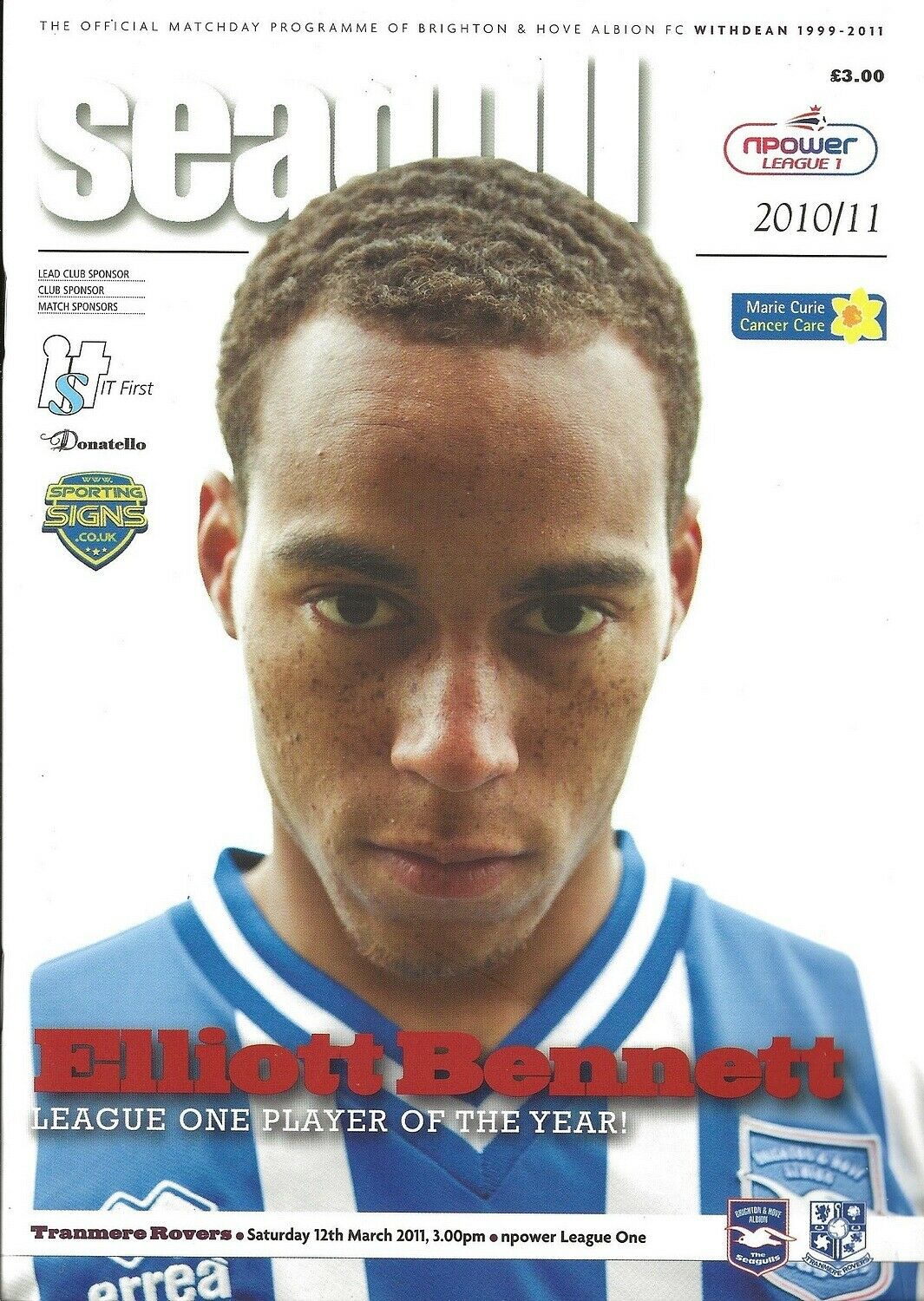 Brighton & Hove Albion v Tranmere Rovers match programme