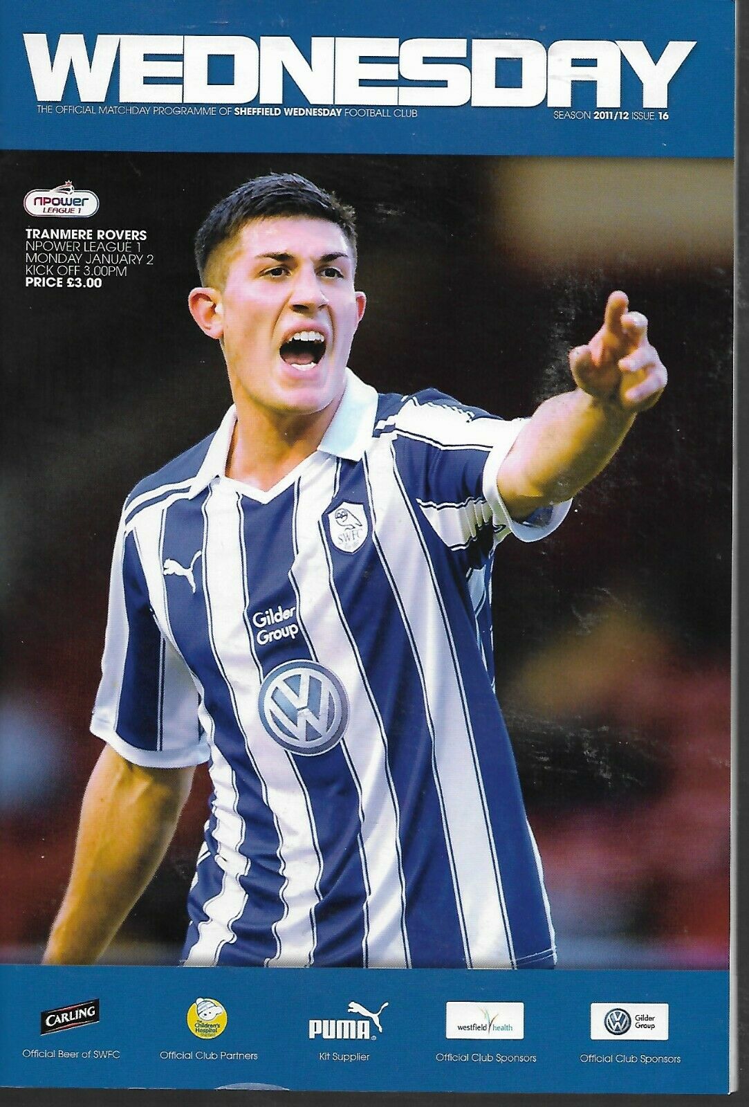 Sheffield Wednesday v Tranmere Rovers match programme