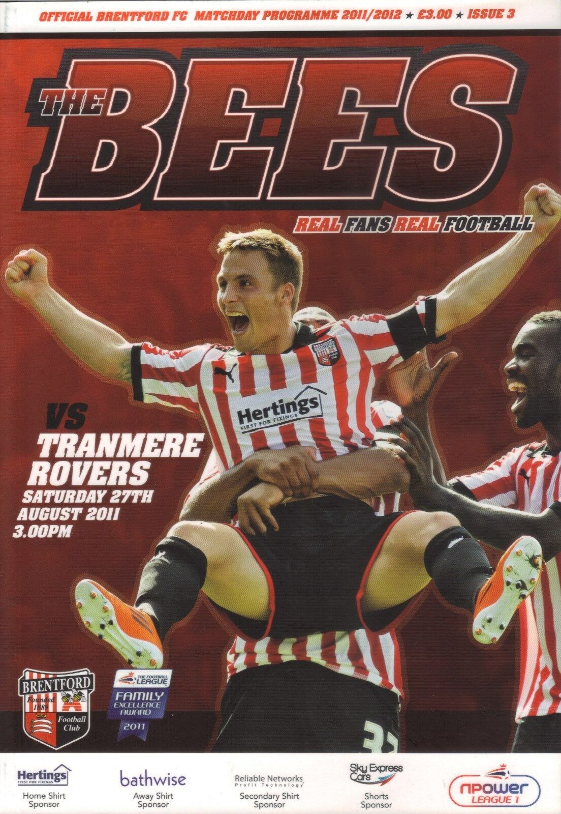 Brentford v Tranmere Rovers match programme