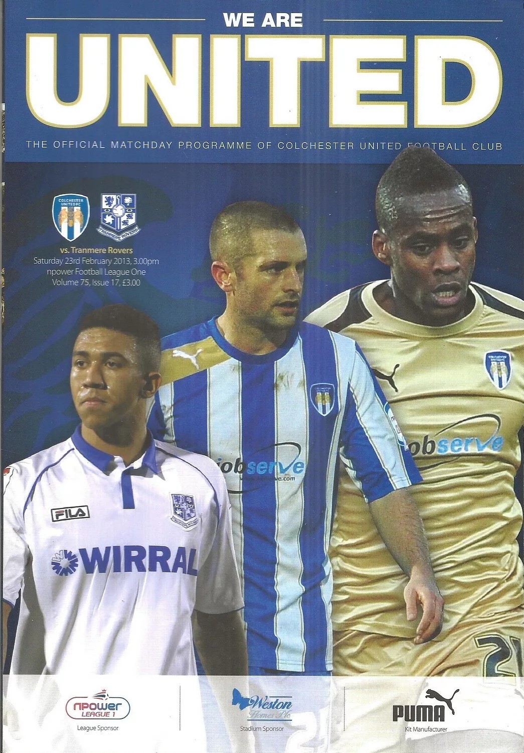 Leyton Orient v Tranmere Rovers match programme