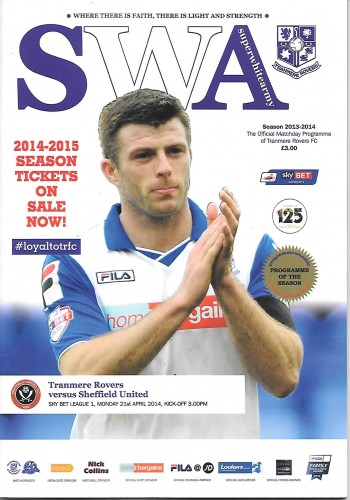 Tranmere Rovers v Sheffield United match programme