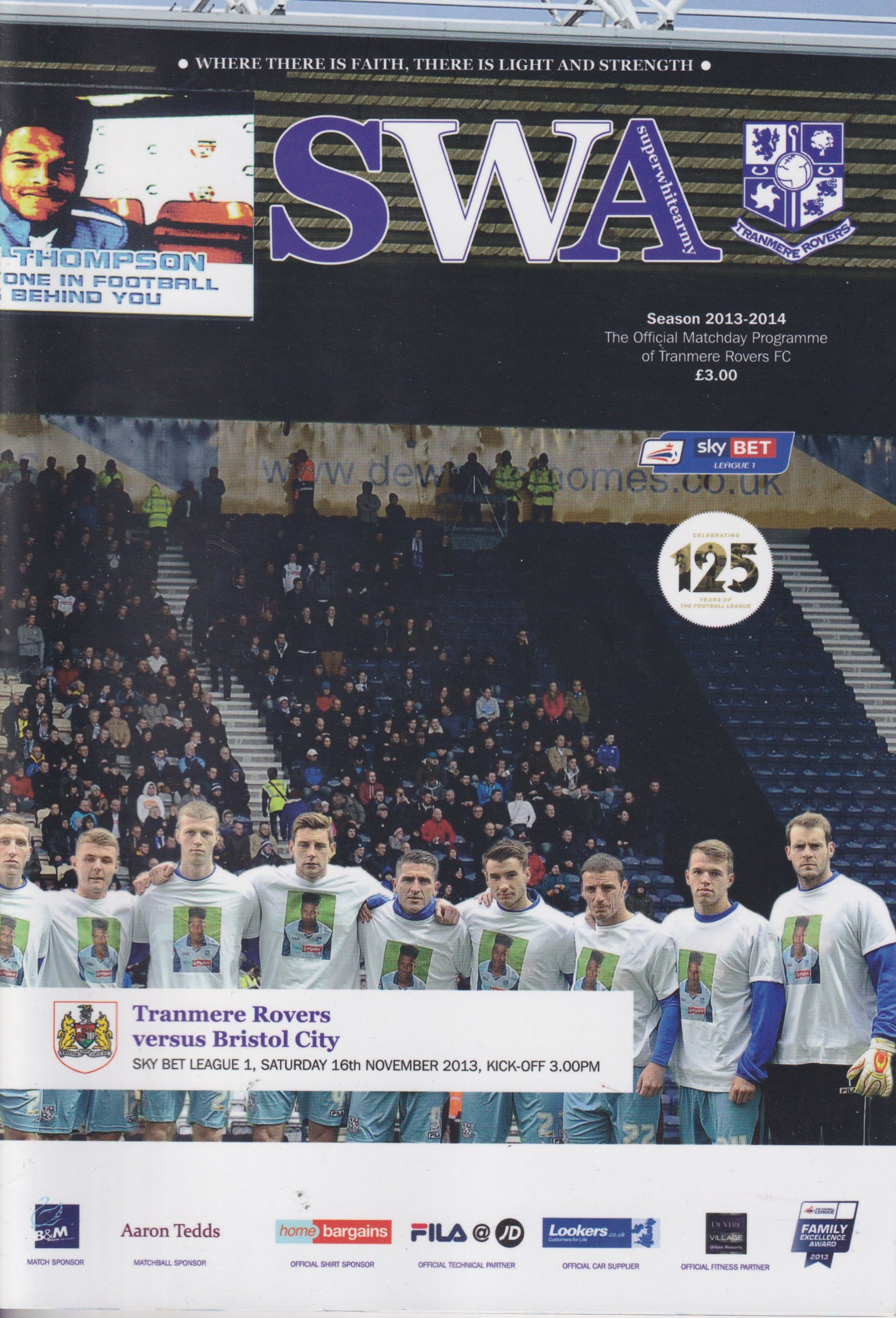 Tranmere Rovers v Bristol City match programme