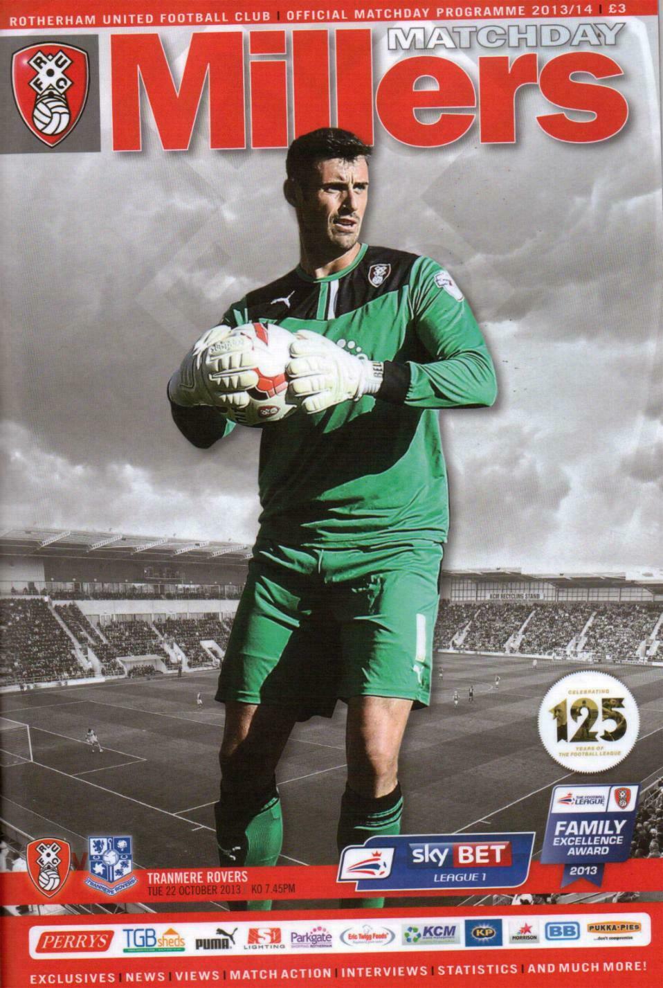 Rotherham United v Tranmere Rovers match programme