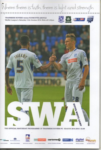 Tranmere Rovers v Plymouth Argyle match programme