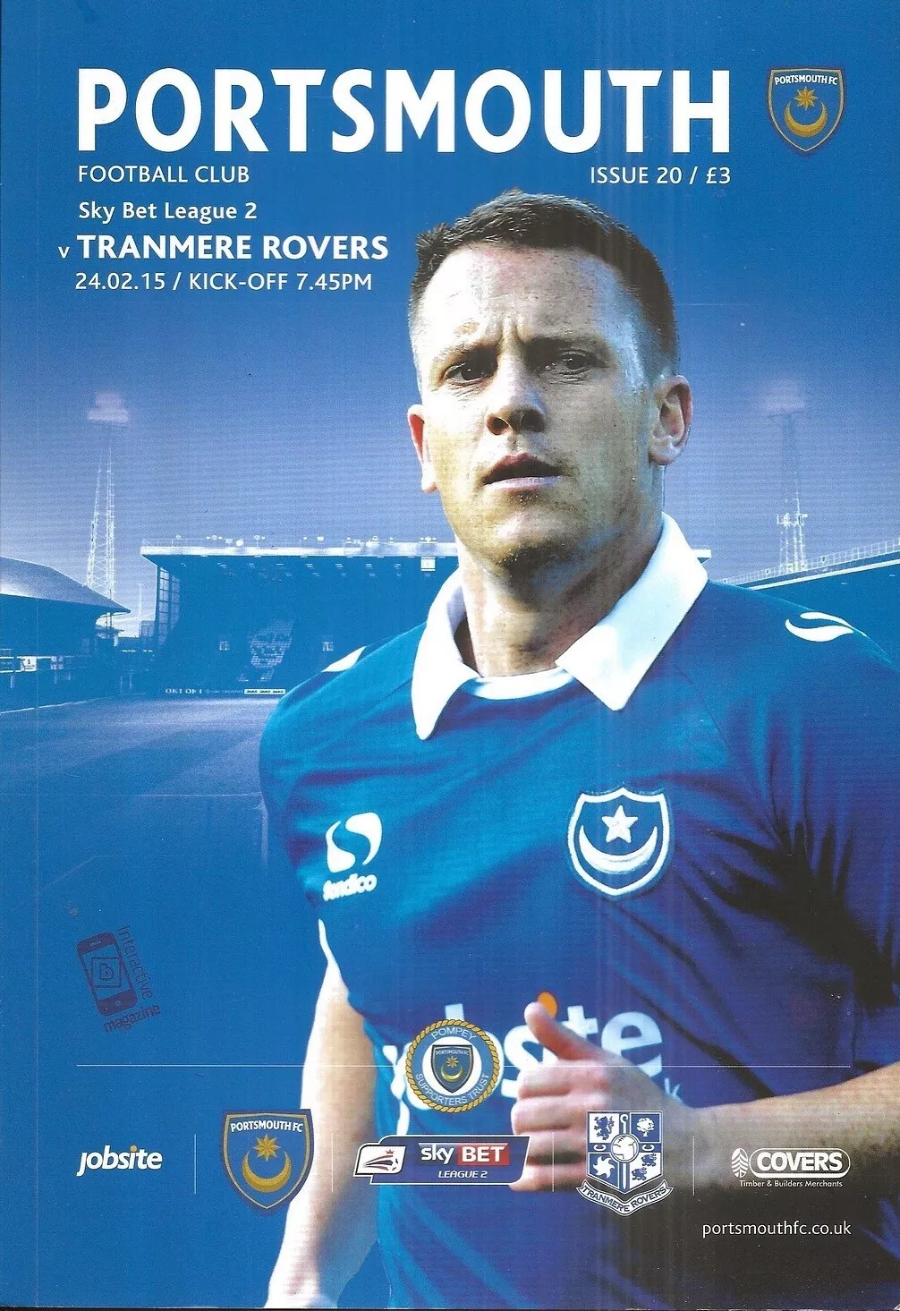 Portsmouth v Tranmere Rovers match programme
