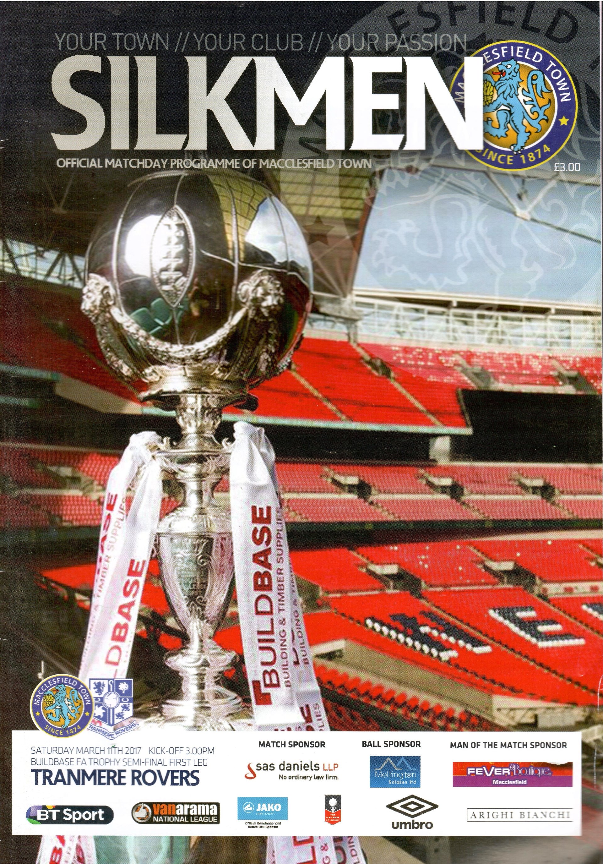 Macclesfield v Tranmere Rovers match programme