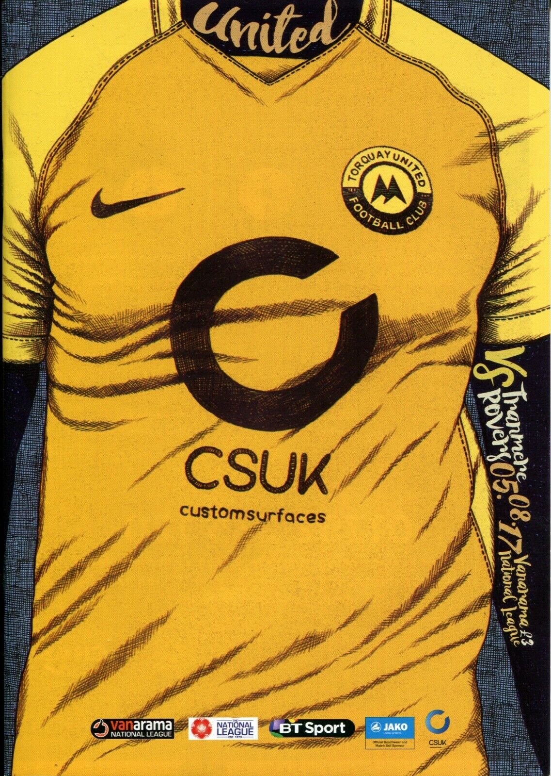 Torquay United v Tranmere Rovers match programme
