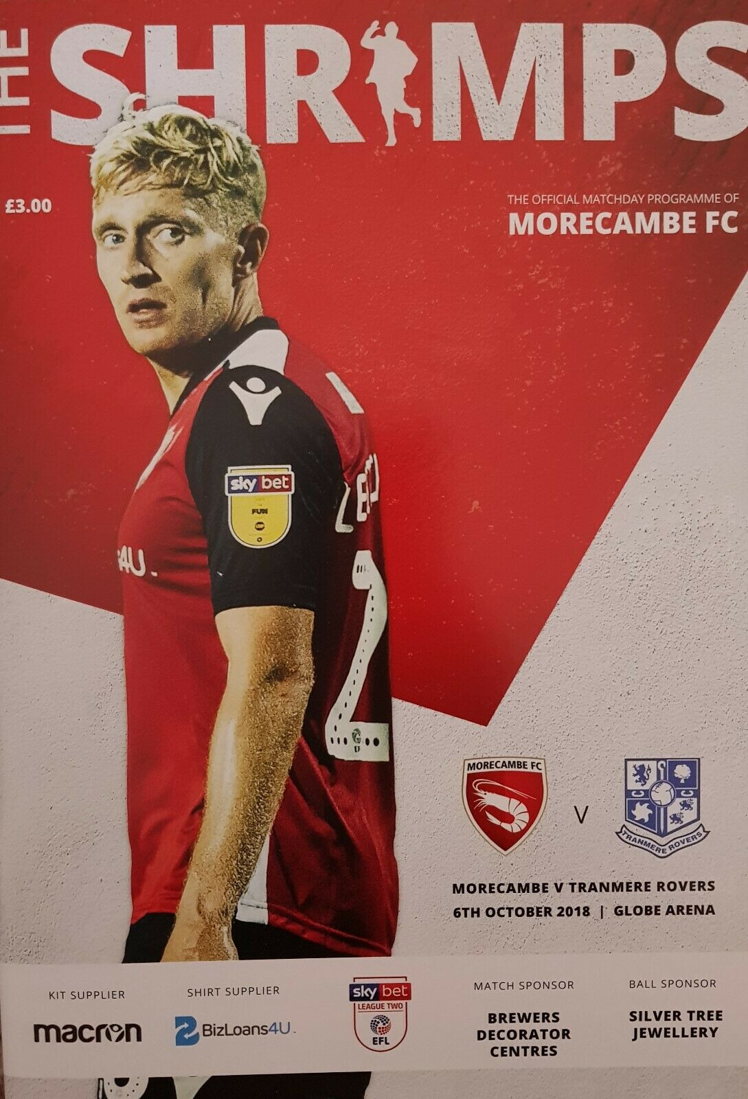 Morecambe v Tranmere Rovers match programme