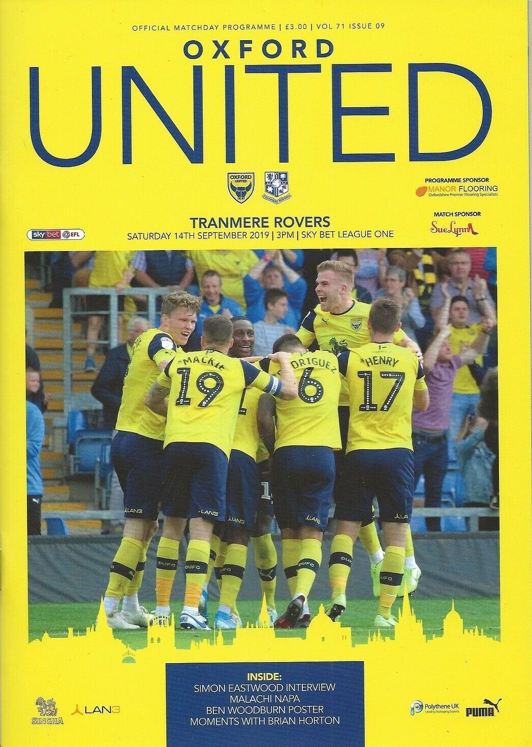Oxford United v Tranmere Rovers match programme