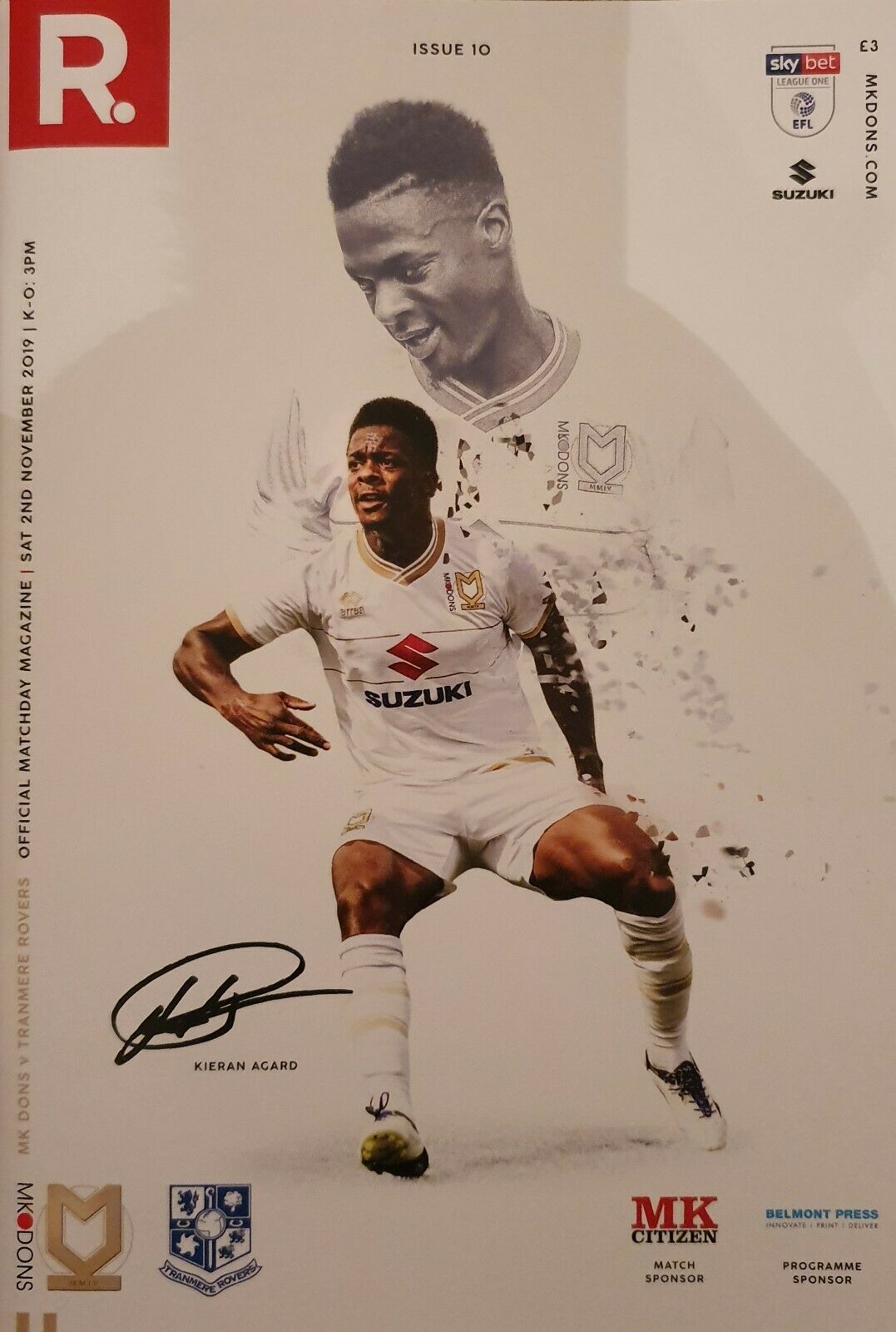 Milton Keynes Dons v Tranmere Rovers match programme