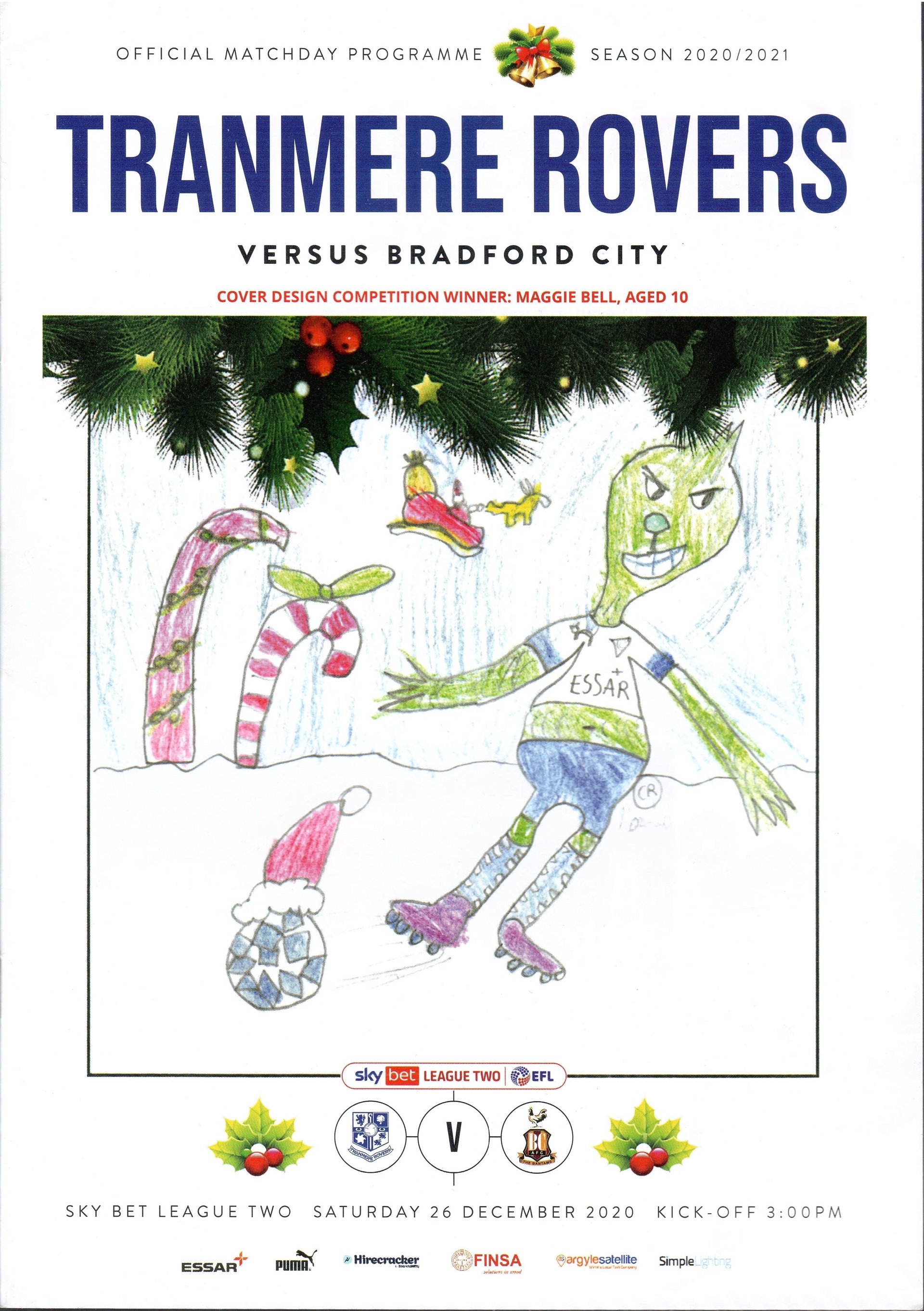 Tranmere Rovers v Bradford City match programme