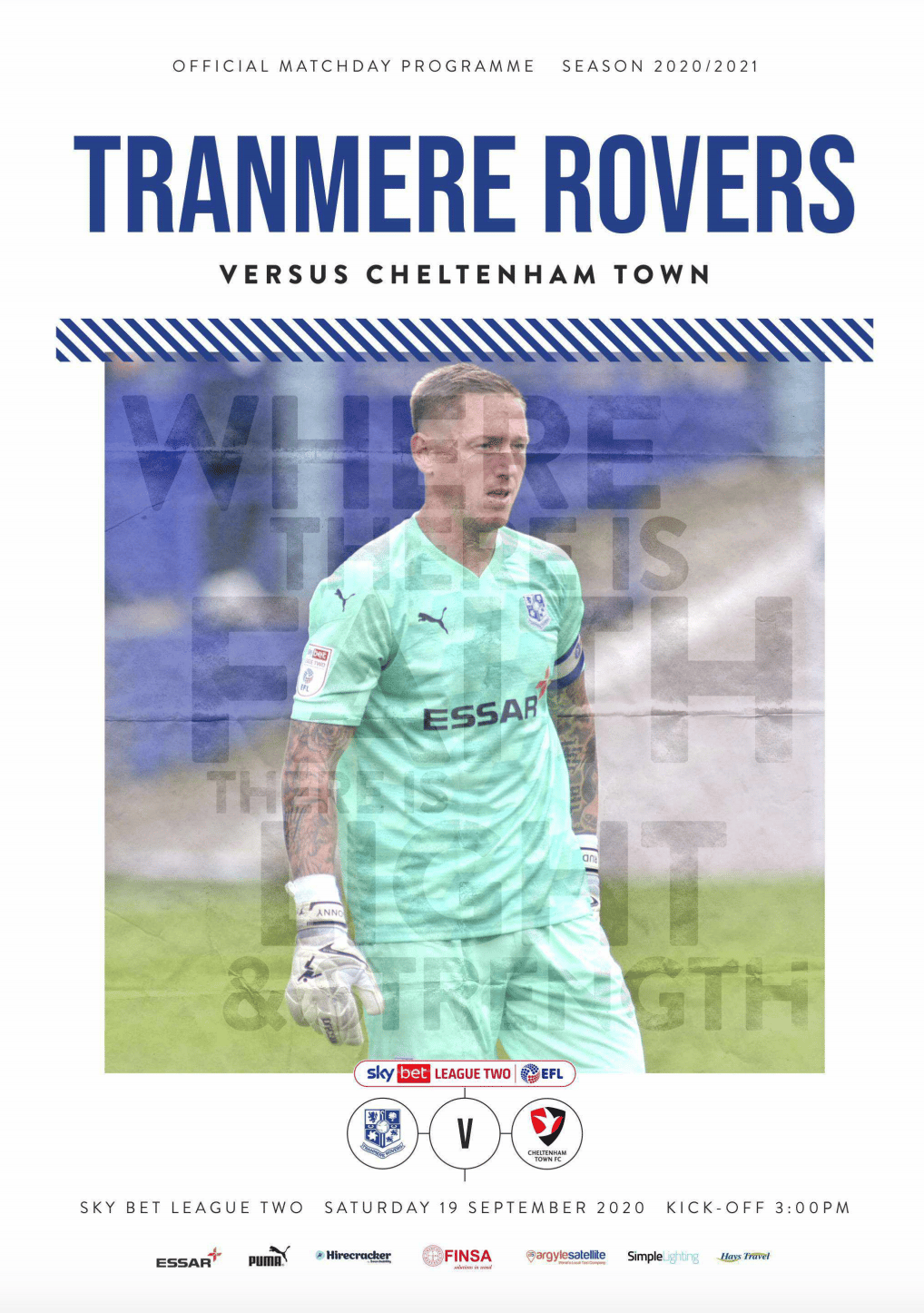 Tranmere Rovers v Cheltenham match programme