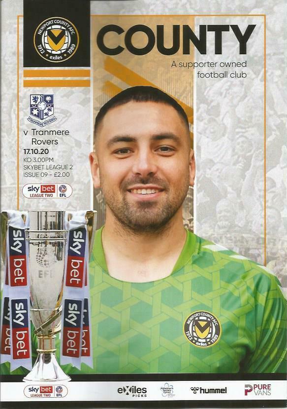 Newport County v Tranmere Rovers match programme