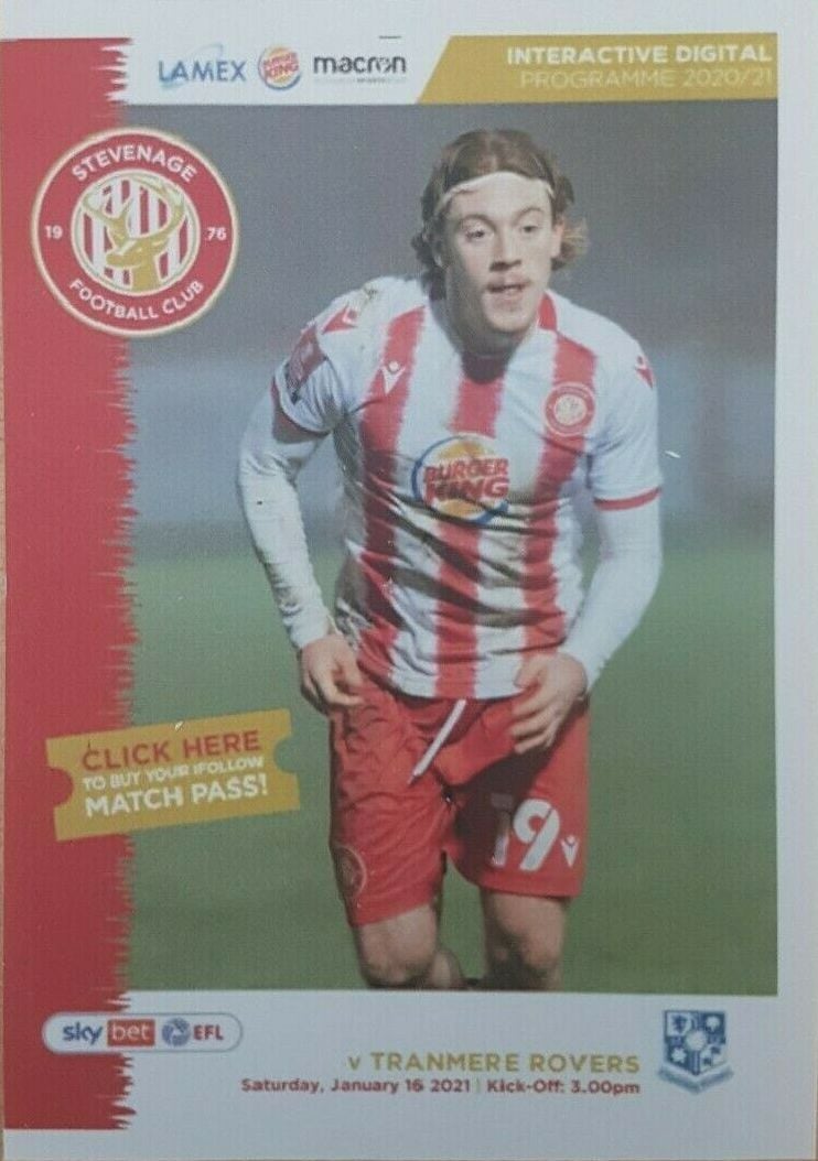 Stevenage v Tranmere Rovers match programme