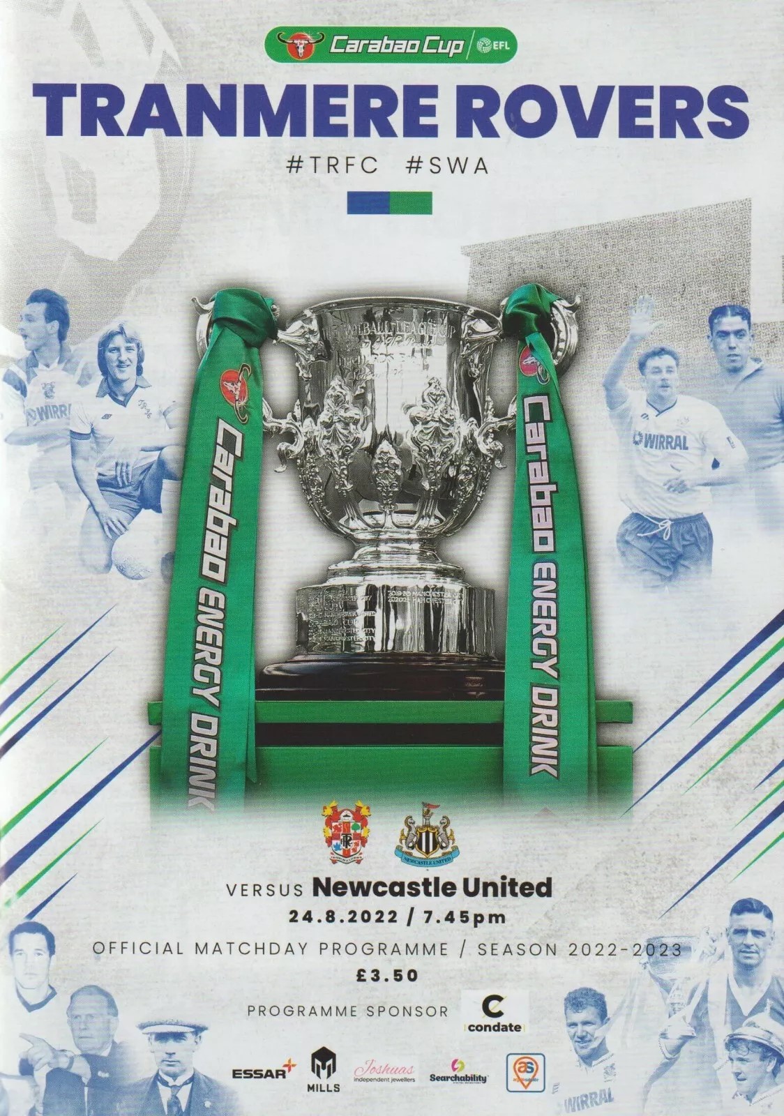 Tranmere Rovers v Newcastle United match programme