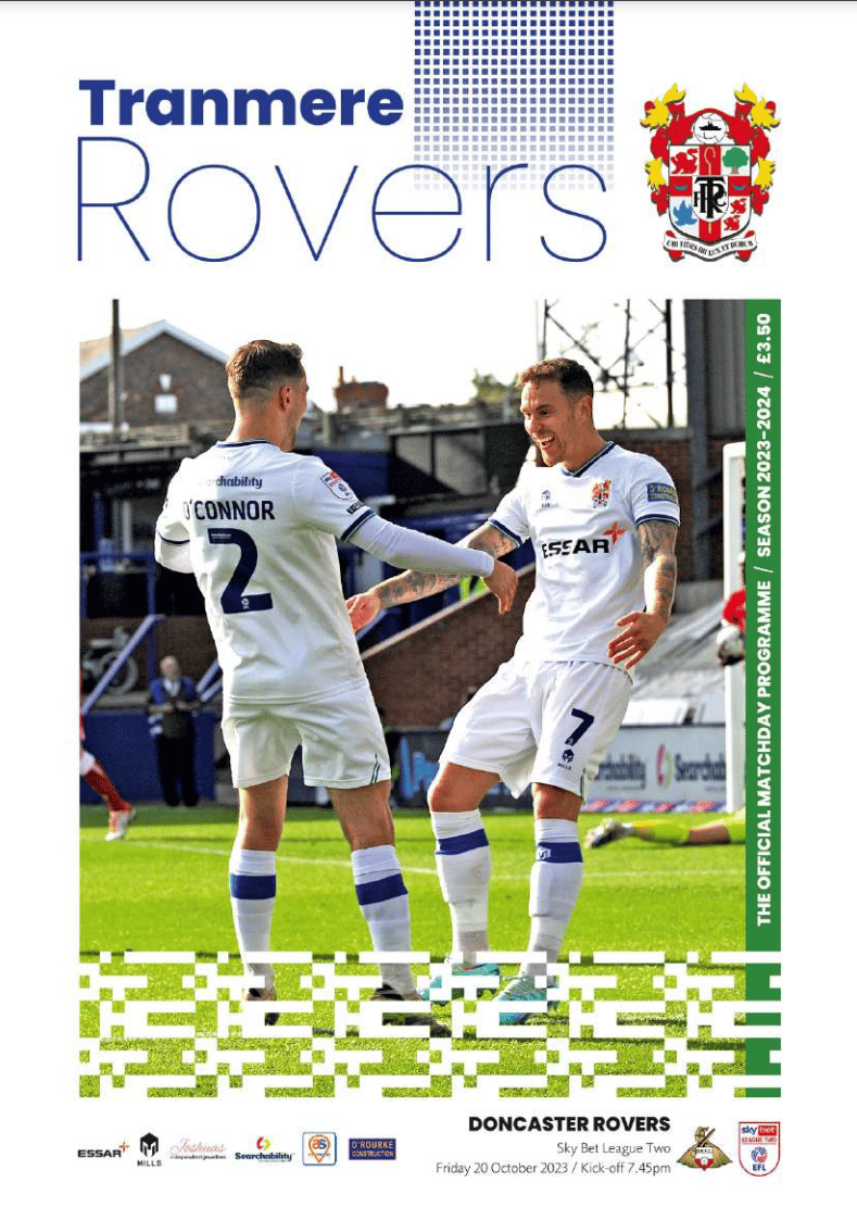 Tranmere Rovers v Doncaster Rovers match programme
