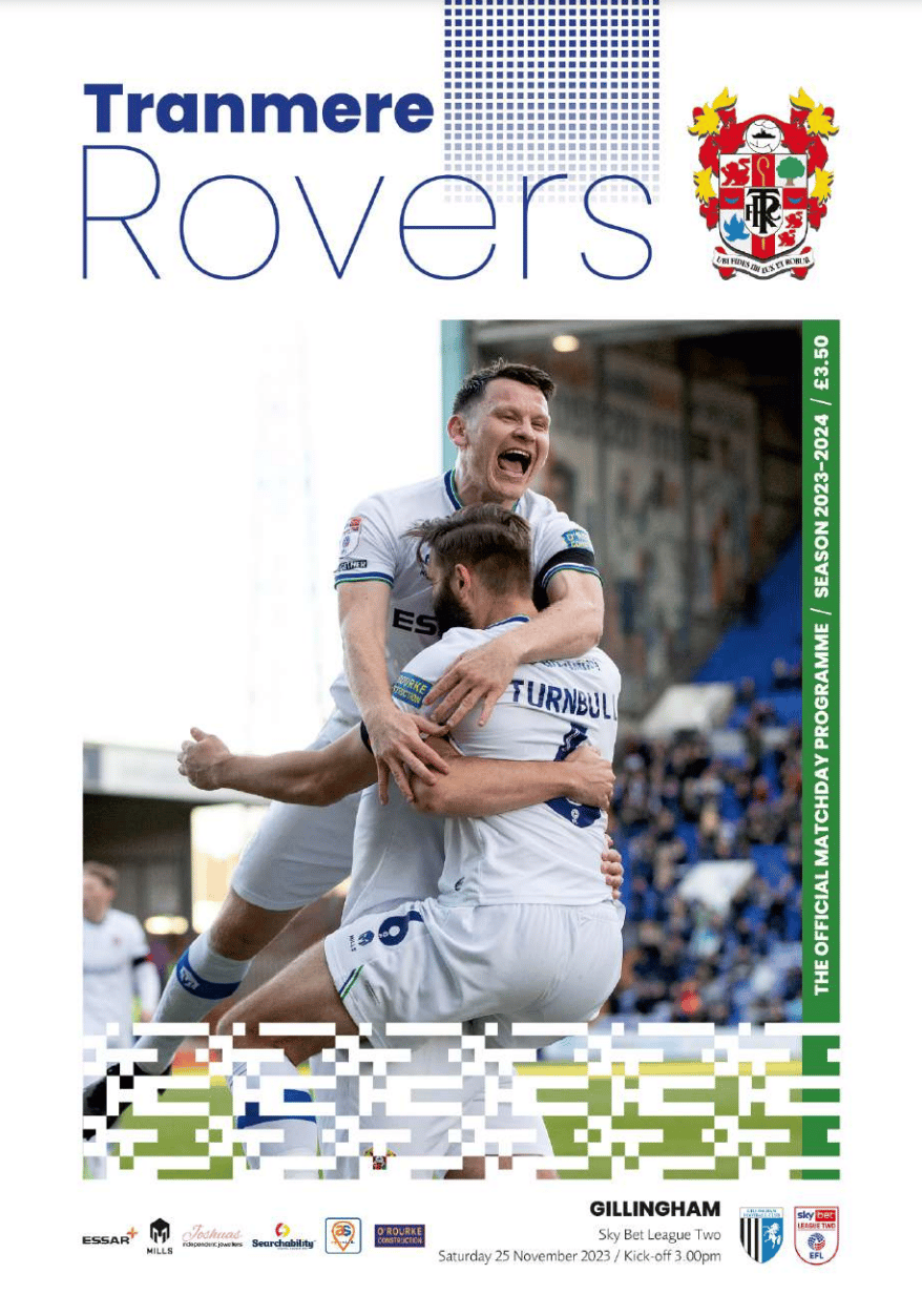 Tranmere Rovers v Gillingham match programme