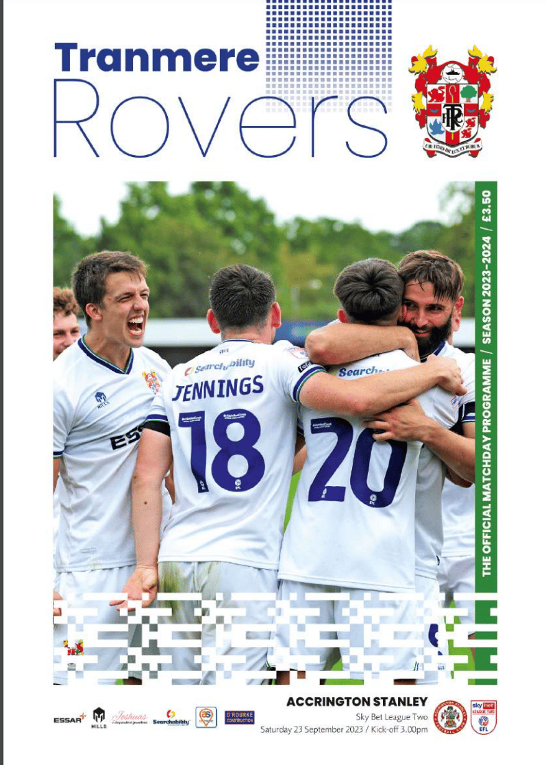 Tranmere Rovers v Accrington Stanley match programme