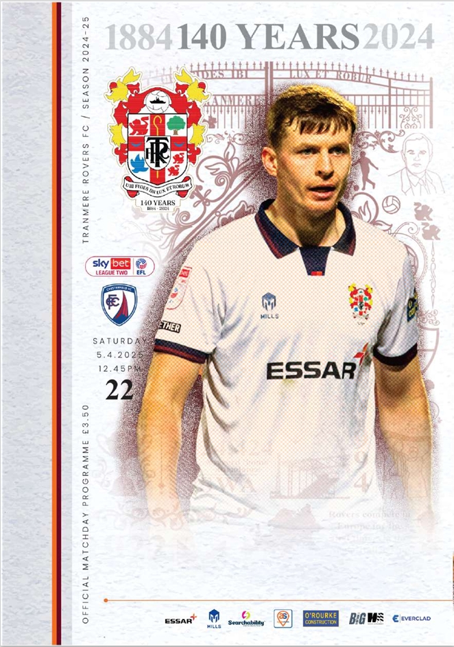 Tranmere Rovers v Chesterfield match programme
