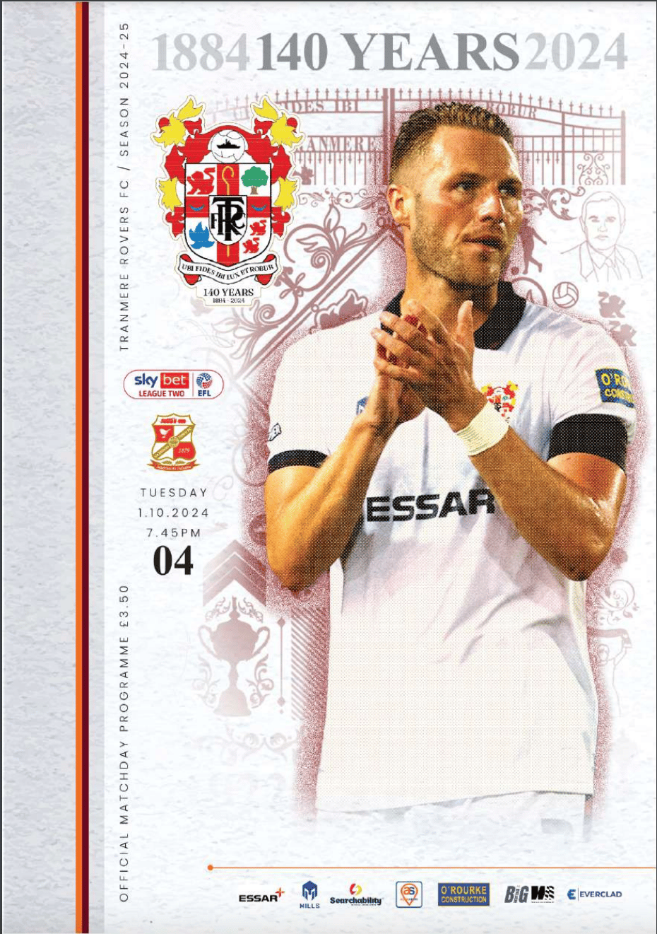 Tranmere Rovers v Swindon Town match programme