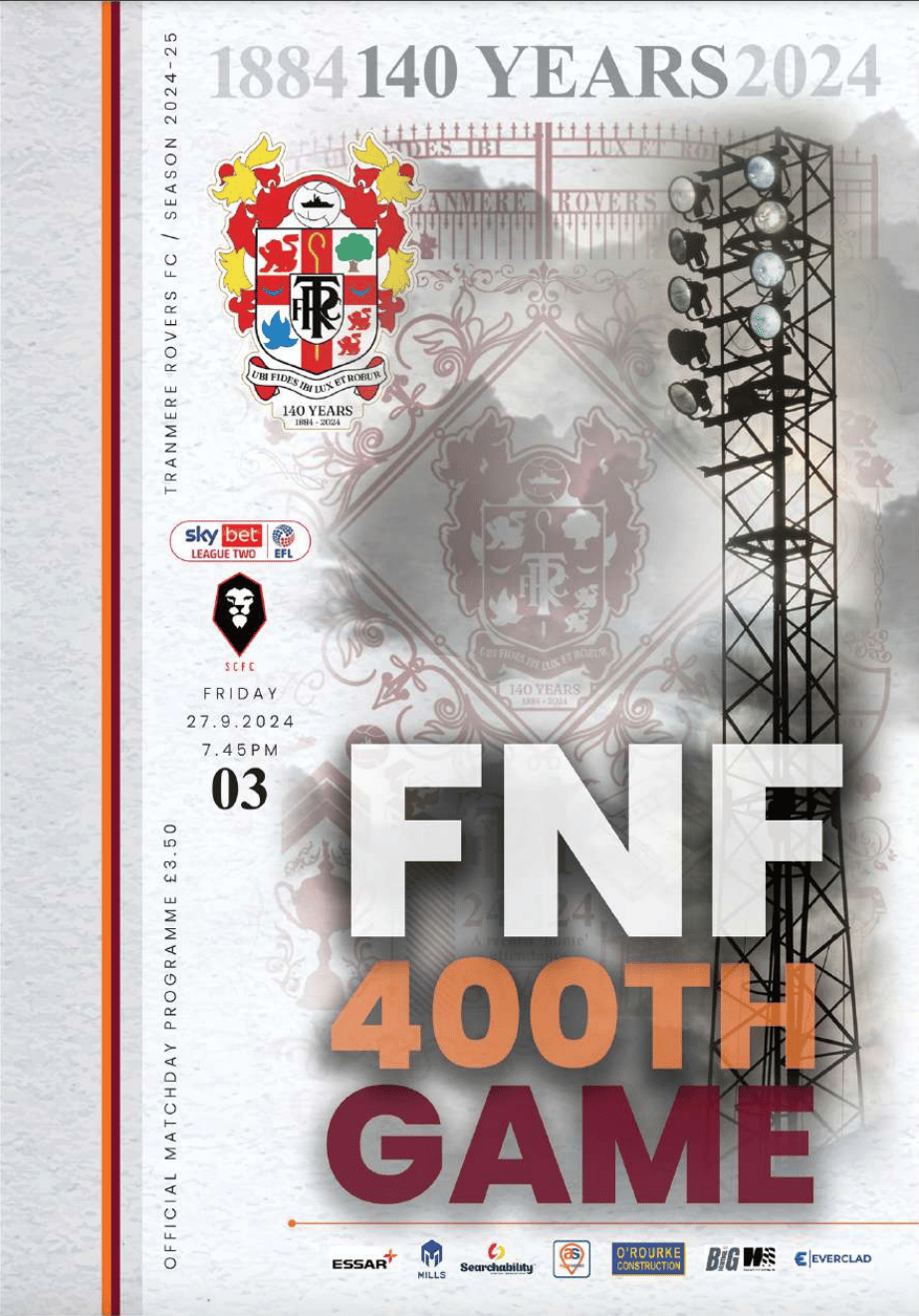Tranmere Rovers v Salford City match programme